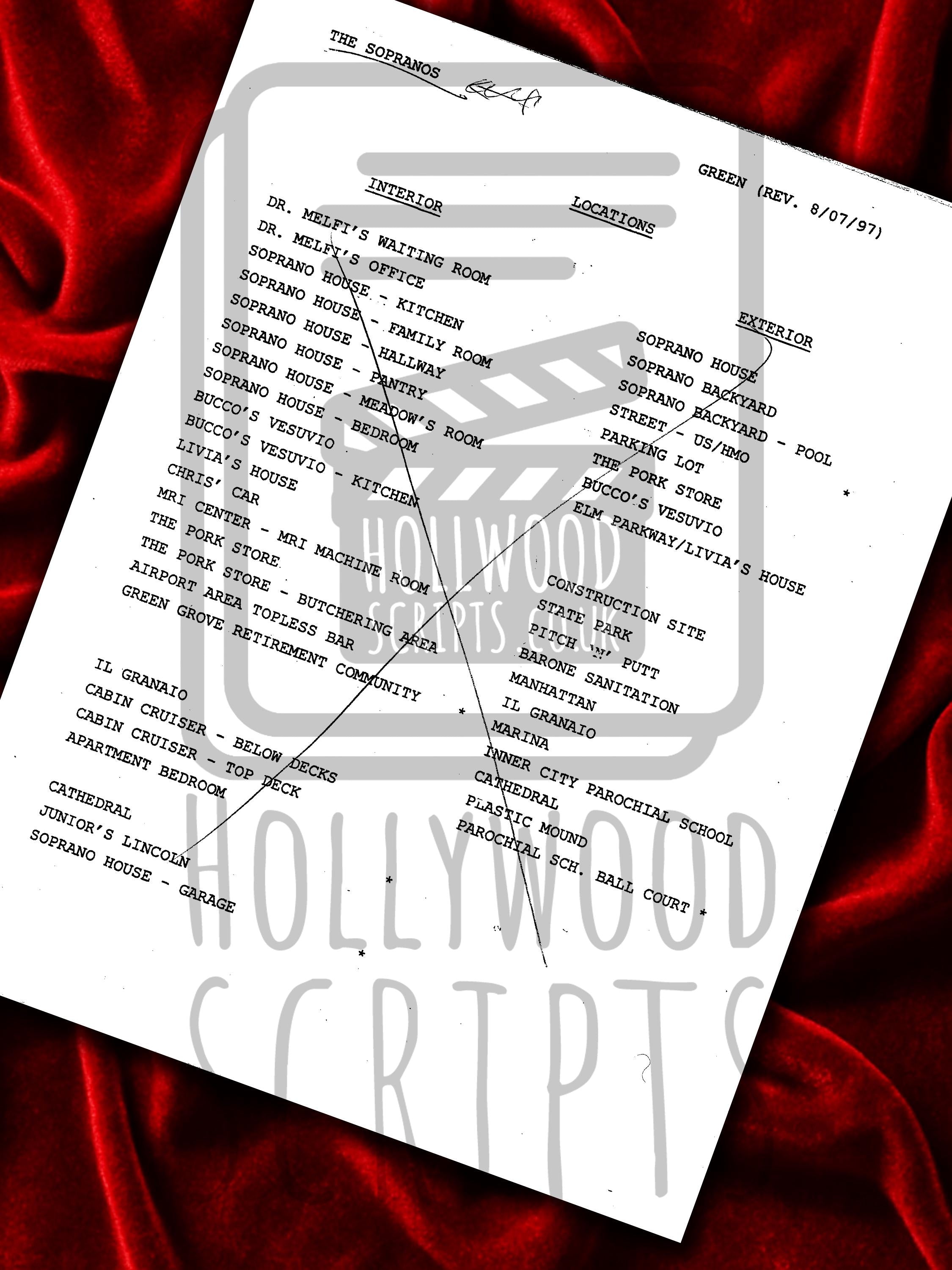 The Sopranos, Signed TV Pilot Script, Full Screenplay Reproduction + Cast Autographs, Sopranos Merch, Movie Props