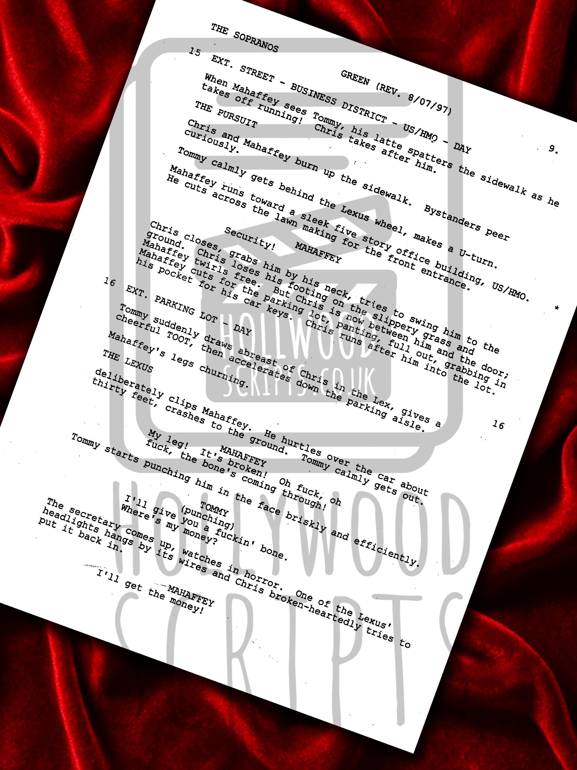 The Sopranos, Signed TV Pilot Script, Full Screenplay Reproduction + Cast Autographs, Sopranos Merch, Movie Props