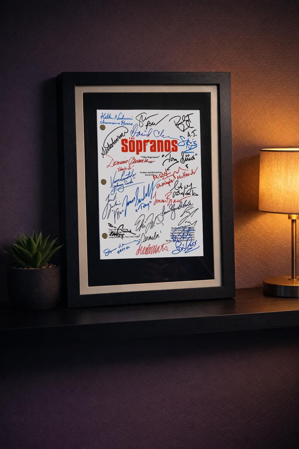 The Sopranos, Signed TV Pilot Script, Full Screenplay Reproduction + Cast Autographs, Sopranos Merch, Movie Props