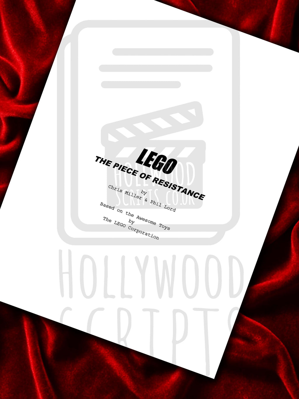 LEGO Movie, Signed TV Pilot Script, Full Screenplay Framed Reproduction + Cast Autographs
