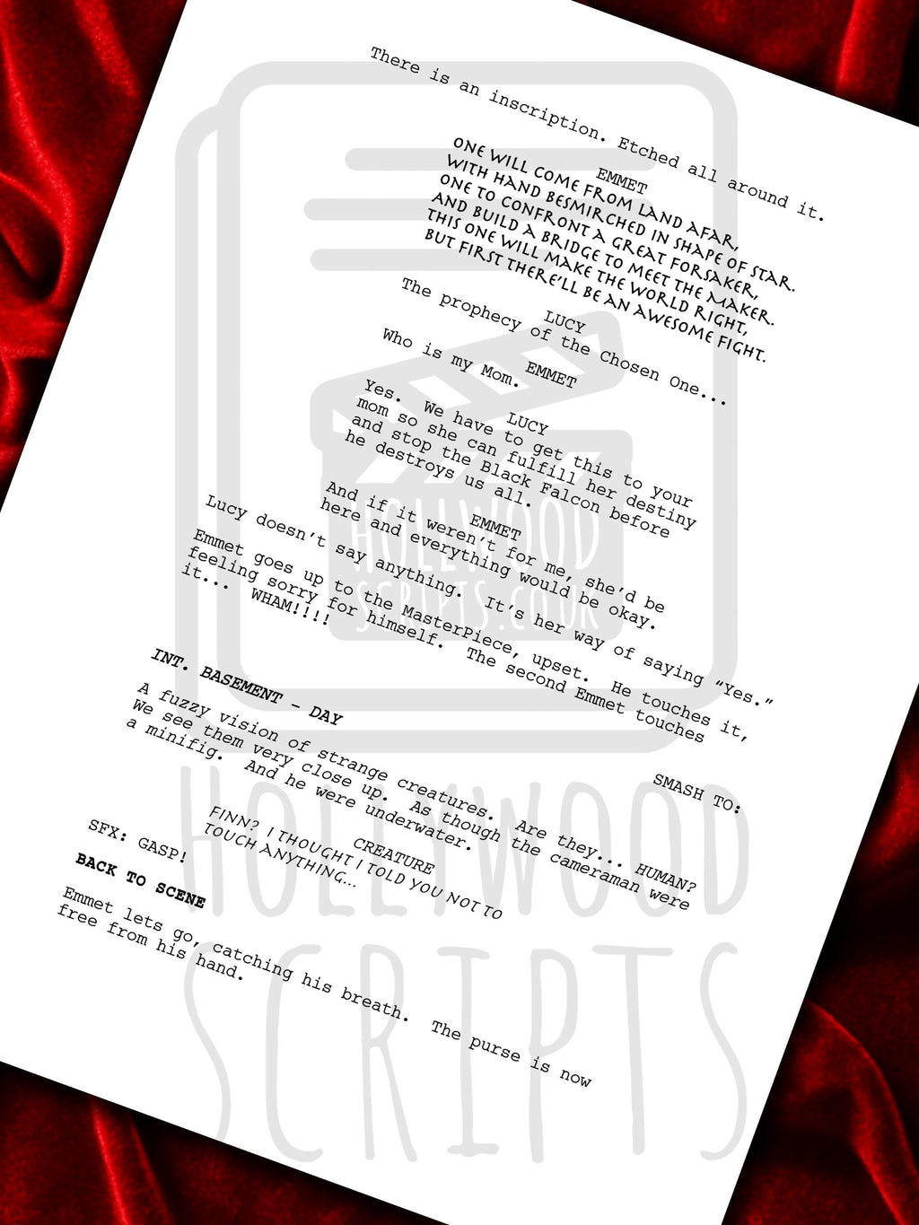 LEGO Movie, Signed TV Pilot Script, Full Screenplay Framed Reproduction + Cast Autographs