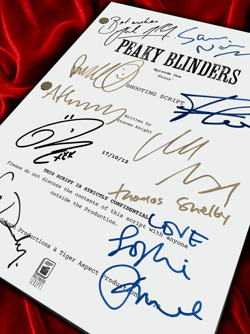 Peaky Blinders Signed TV Pilot Script, Full Screenplay Reproduction + Cast Autographs