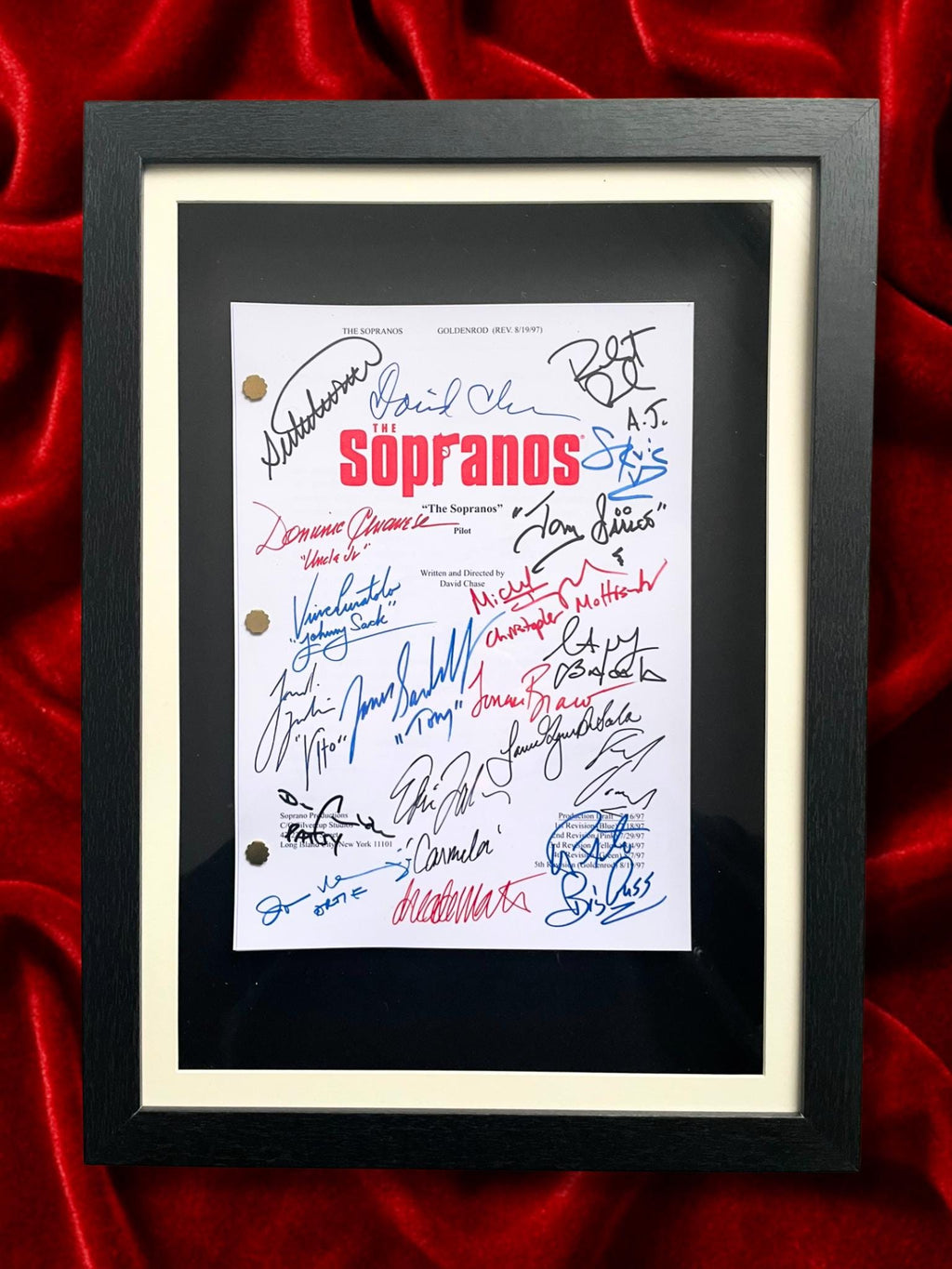 The Sopranos, Signed TV Pilot Script, Full Screenplay Reproduction + Cast Autographs, Sopranos Merch, Movie Props