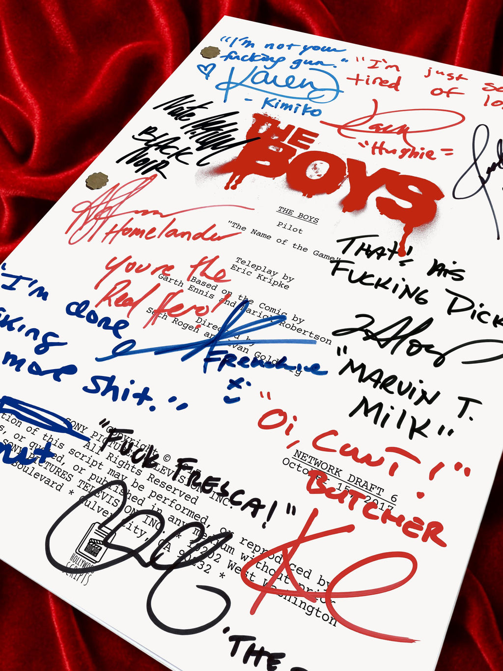 The Boys, Signed TV Pilot Script, Full Screenplay Reproduction + Cast Autographs, Movie Props, Invincible, Gen V, Misfits