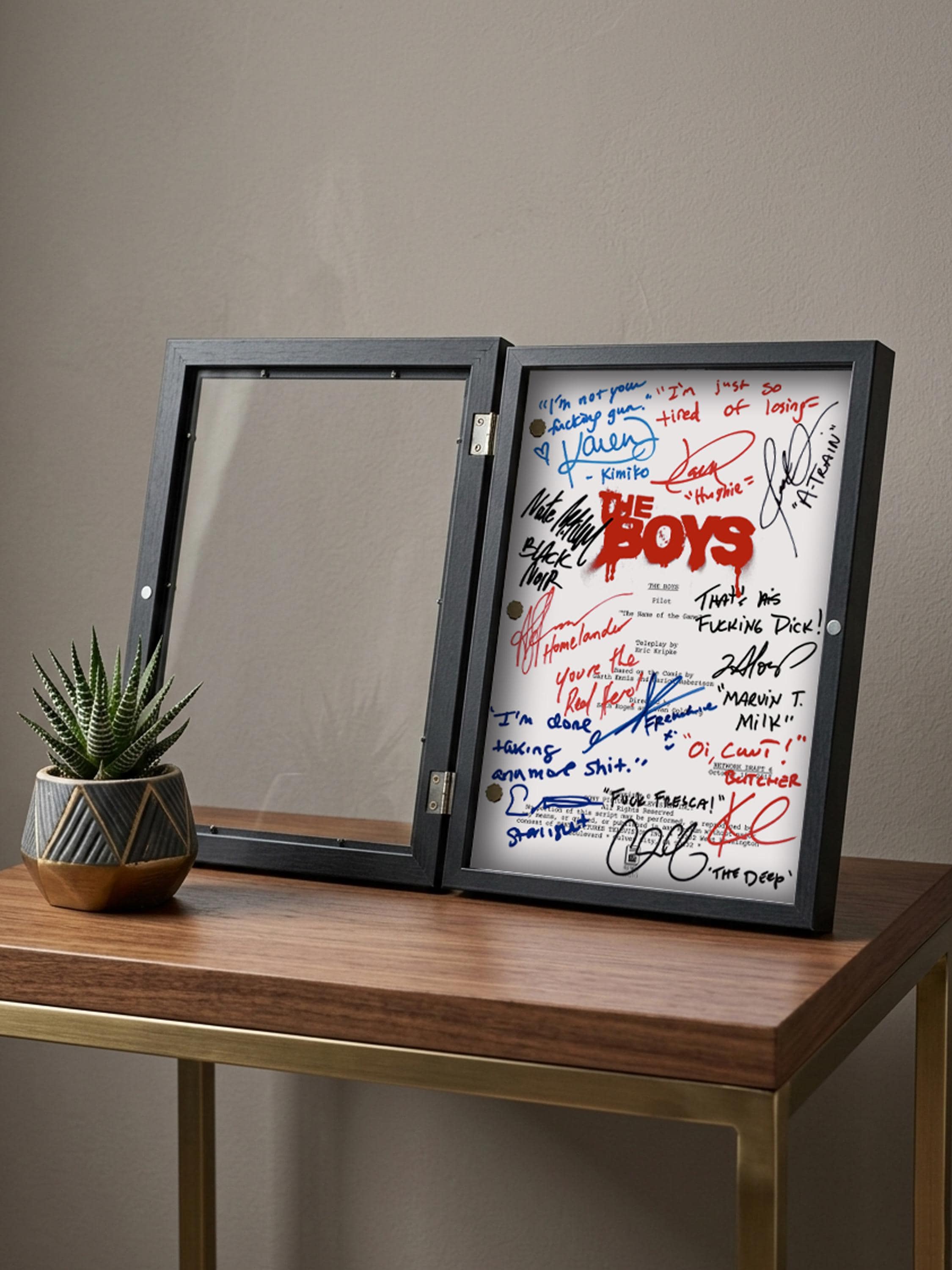 The Boys, Signed TV Pilot Script, Full Screenplay Framed Reproduction + Cast Autographs, Movie Props, Invincible, Gen V, Misfits