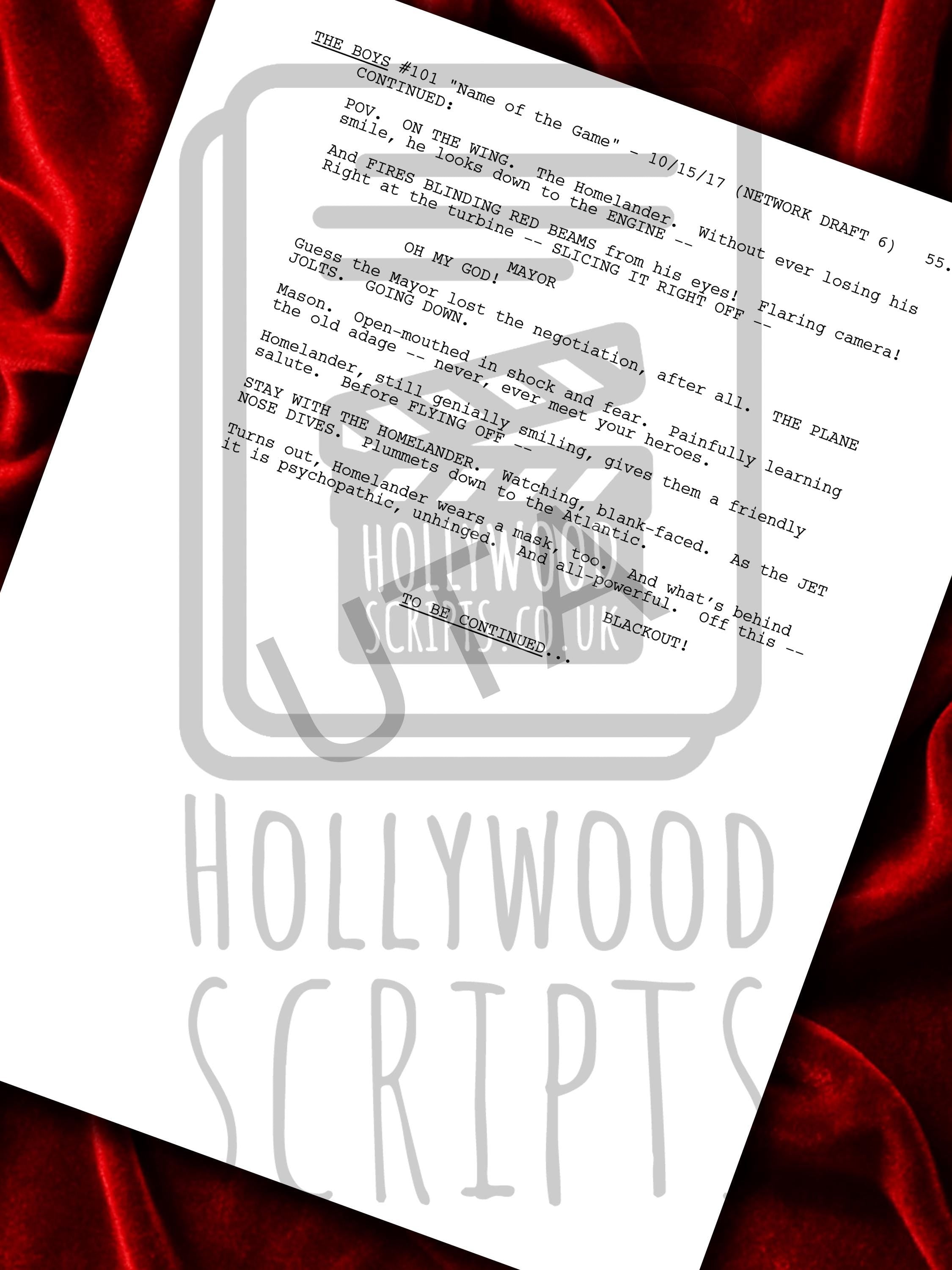 The Boys, Signed TV Pilot Script, Full Screenplay Framed Reproduction + Cast Autographs, Movie Props, Invincible, Gen V, Misfits
