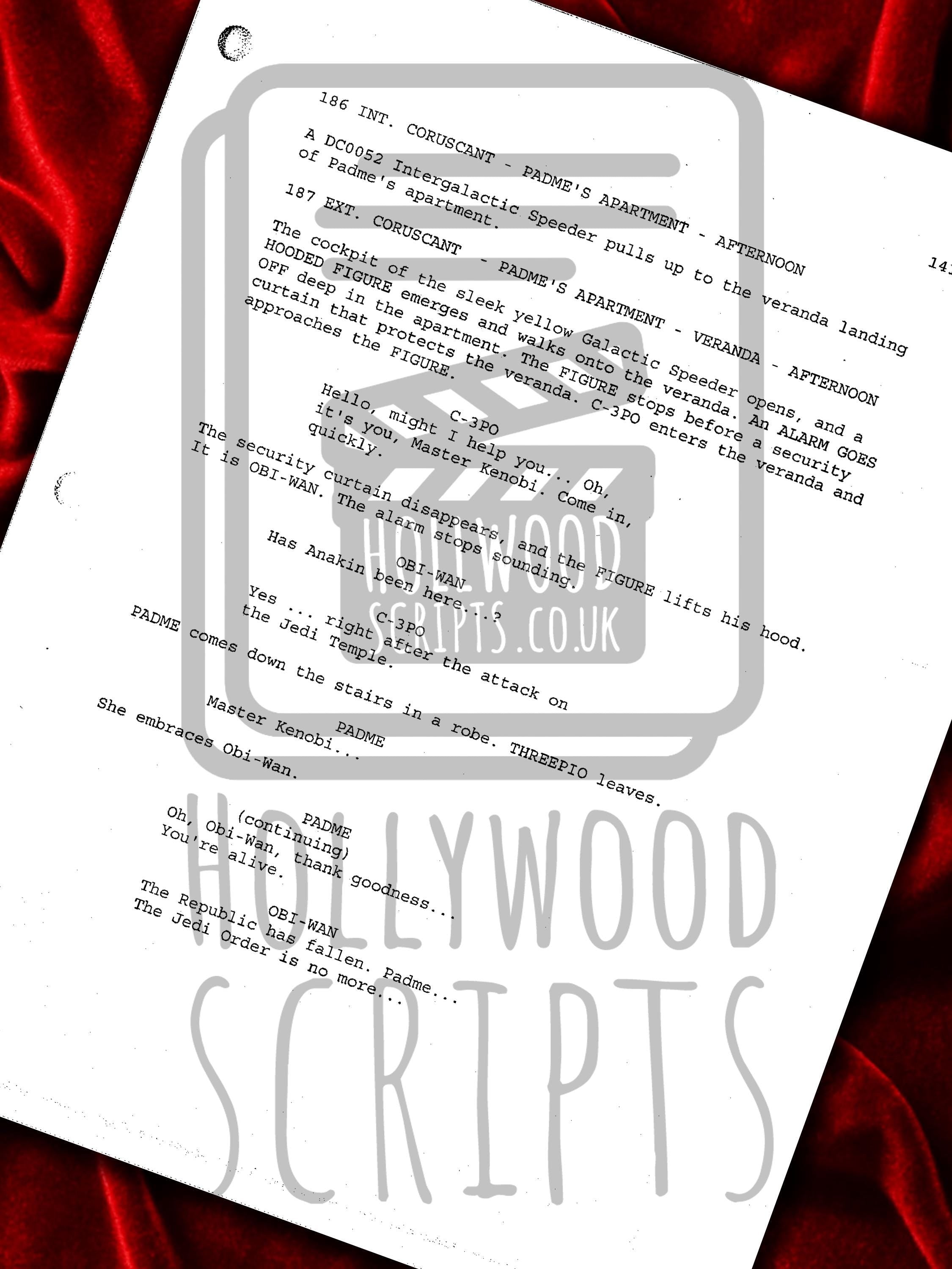 Revenge of The Sith, Star Wars Signed Movie Script, Full Screenplay Reproduction + Cast Autographs