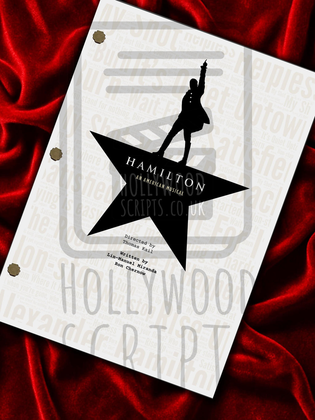 Hamilton Musical, Signed Playscript Framed Reproduction with Lin-Manuel Miranda + Cast Autographs