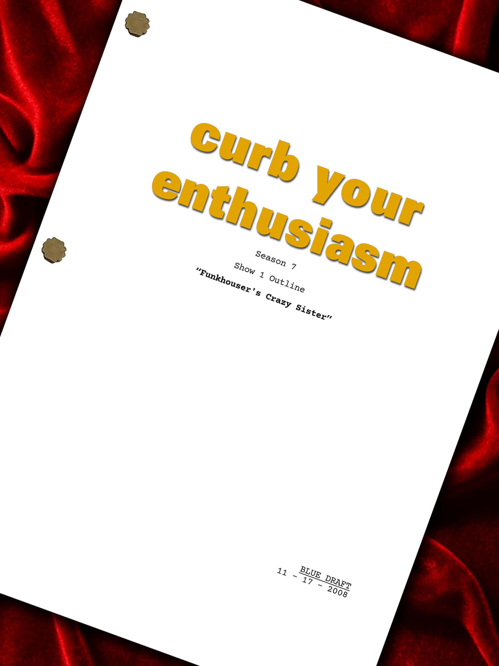 Curb Your Enthusiasm, Signed Movie Script, Full Screenplay Reproduction