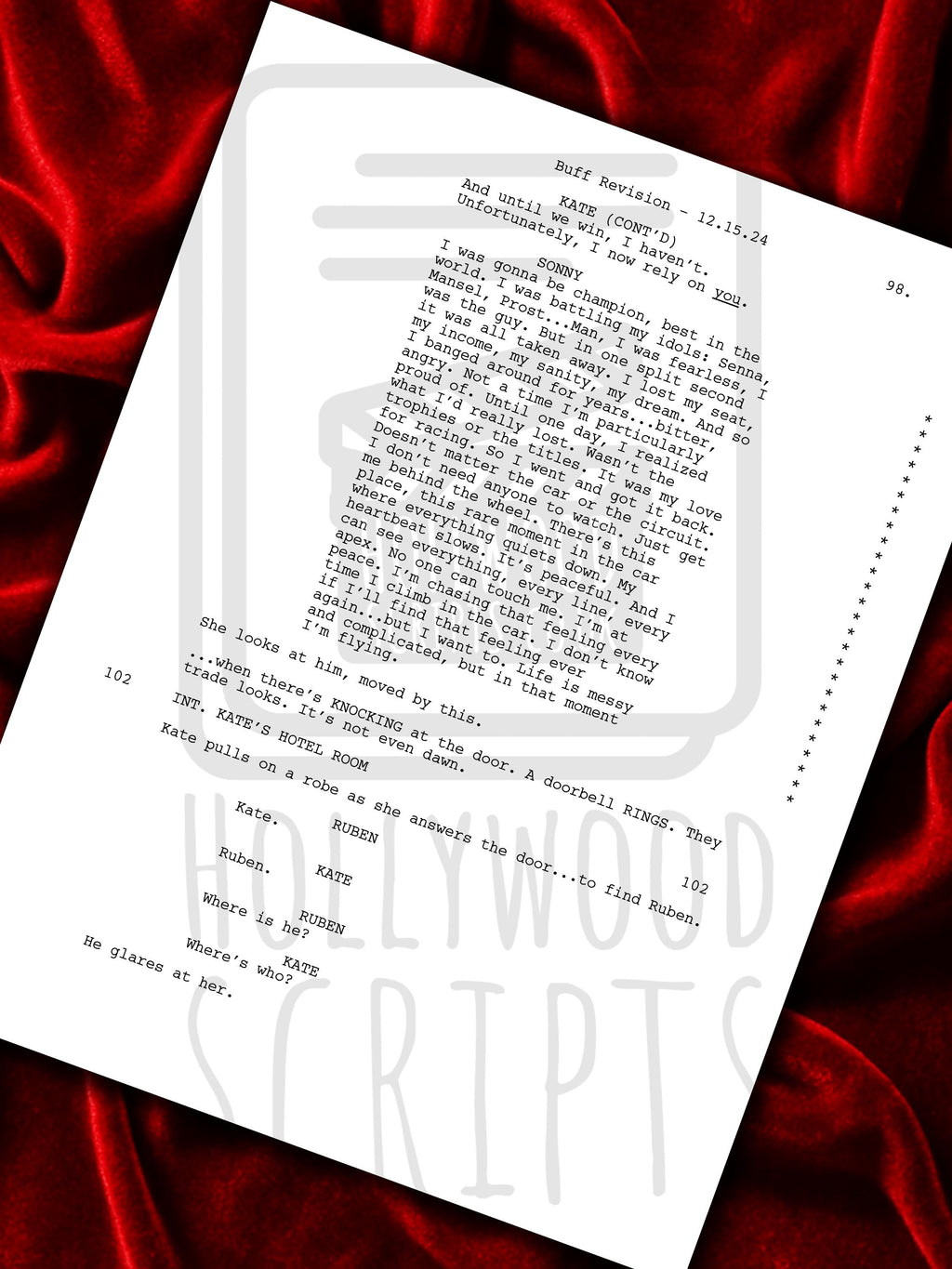 F1 The Movie, Formula 1, Signed Movie Script, Full Screenplay Reproduction + Cast Autographs