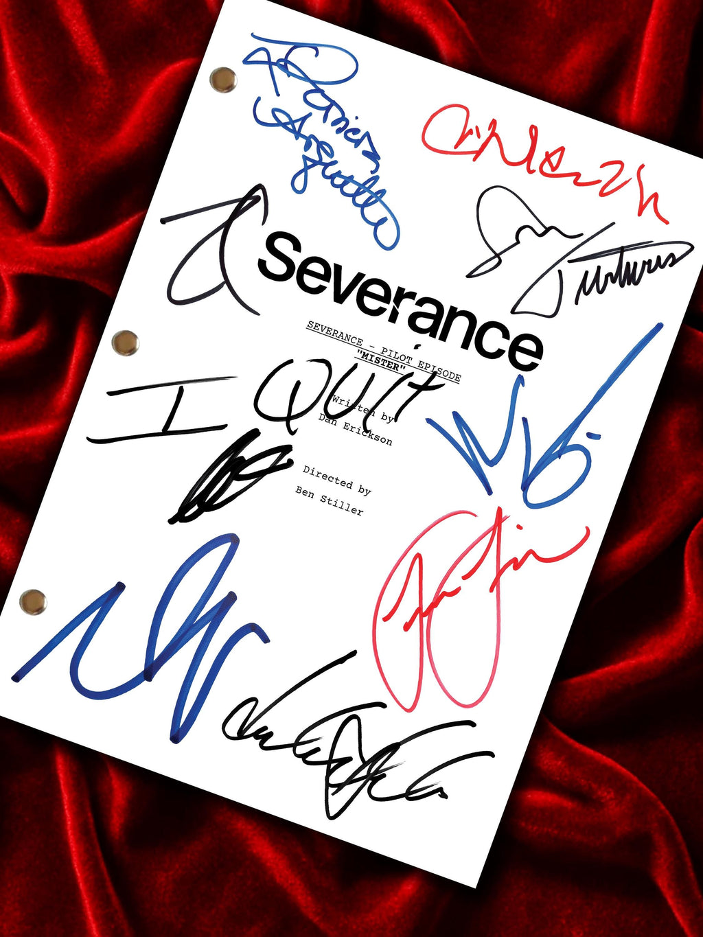Severance Signed Pilot TV Script & Cast Autographs Lumon Industries Reproduction