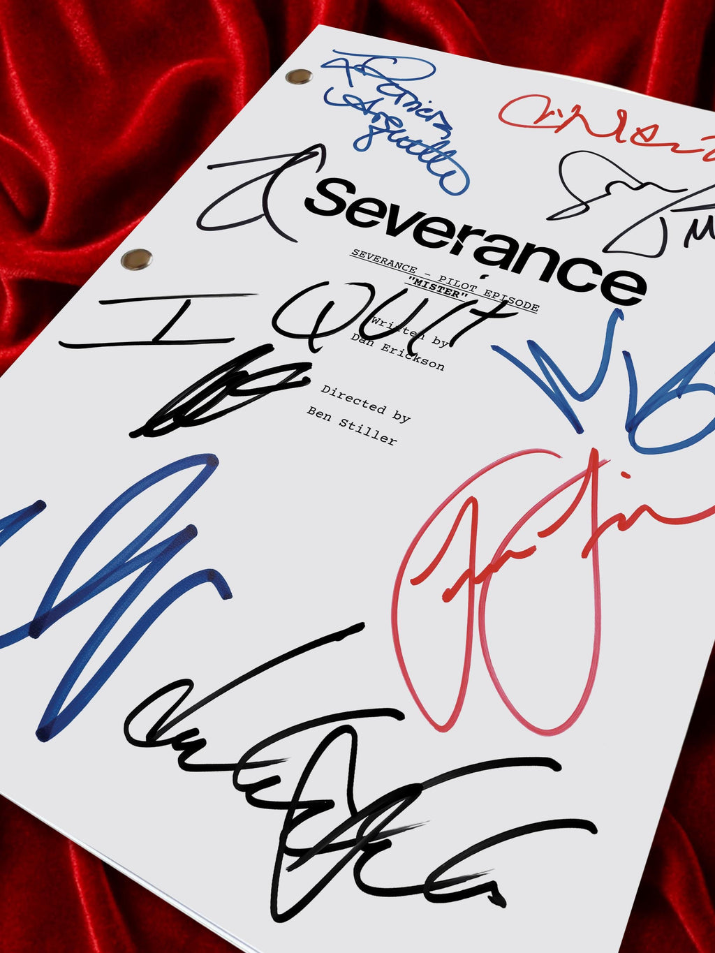 Severance Signed Pilot TV Script + Cast Autographs Lumon Industries Reproduction