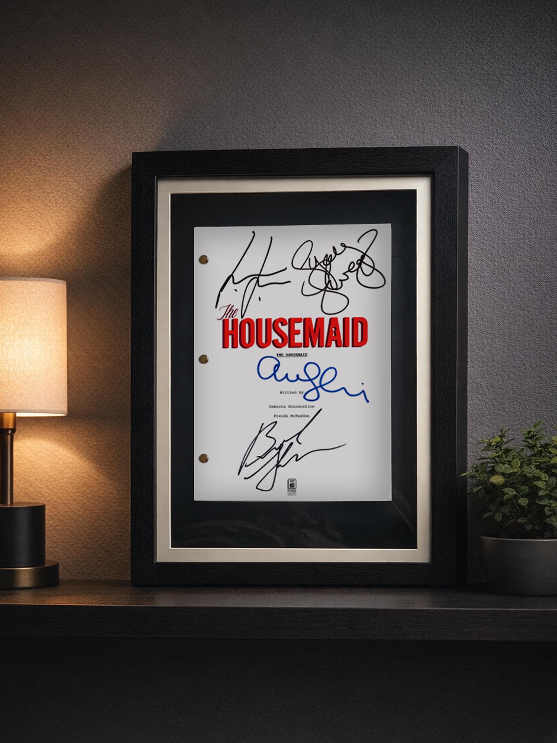 The Housemaid, Signed Movie Script, Full Screenplay Framed Reproduction + Cast Autographs, Sydney Sweeney