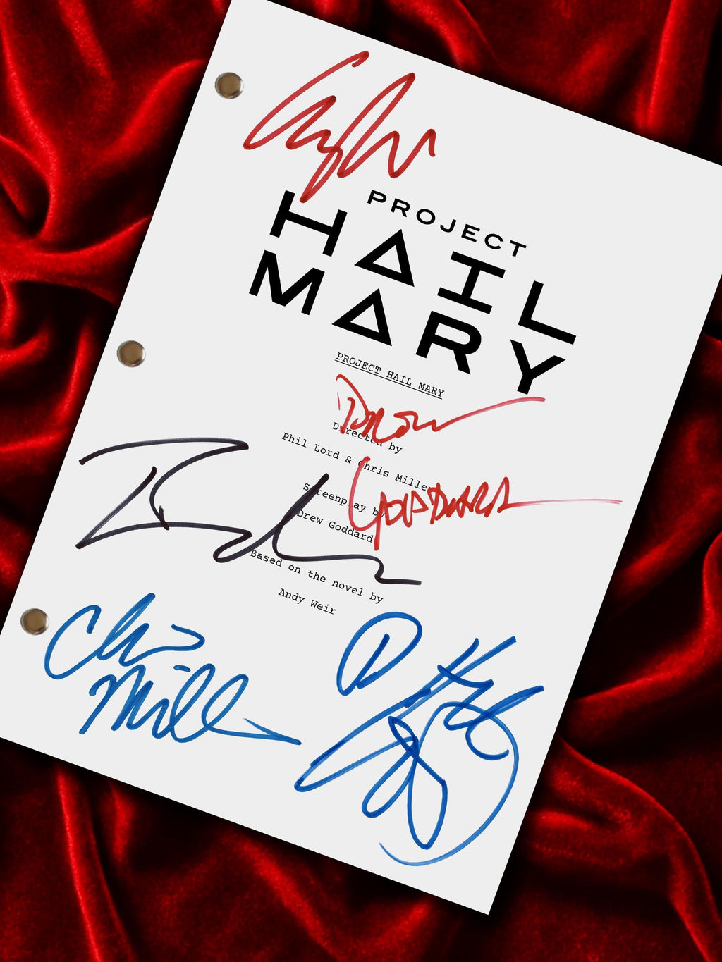 Project Hail Mary Signed Movie Script, Full Screenplay Reproduction, Ryan Gosling, Andy Weir, Movie Memorabilia, Present