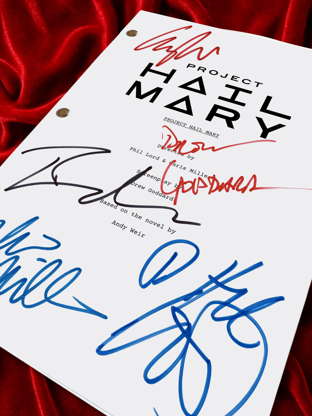 Project Hail Mary Signed Movie Script, Full Screenplay Reproduction, Ryan Gosling, Andy Weir, Movie Memorabilia, Present