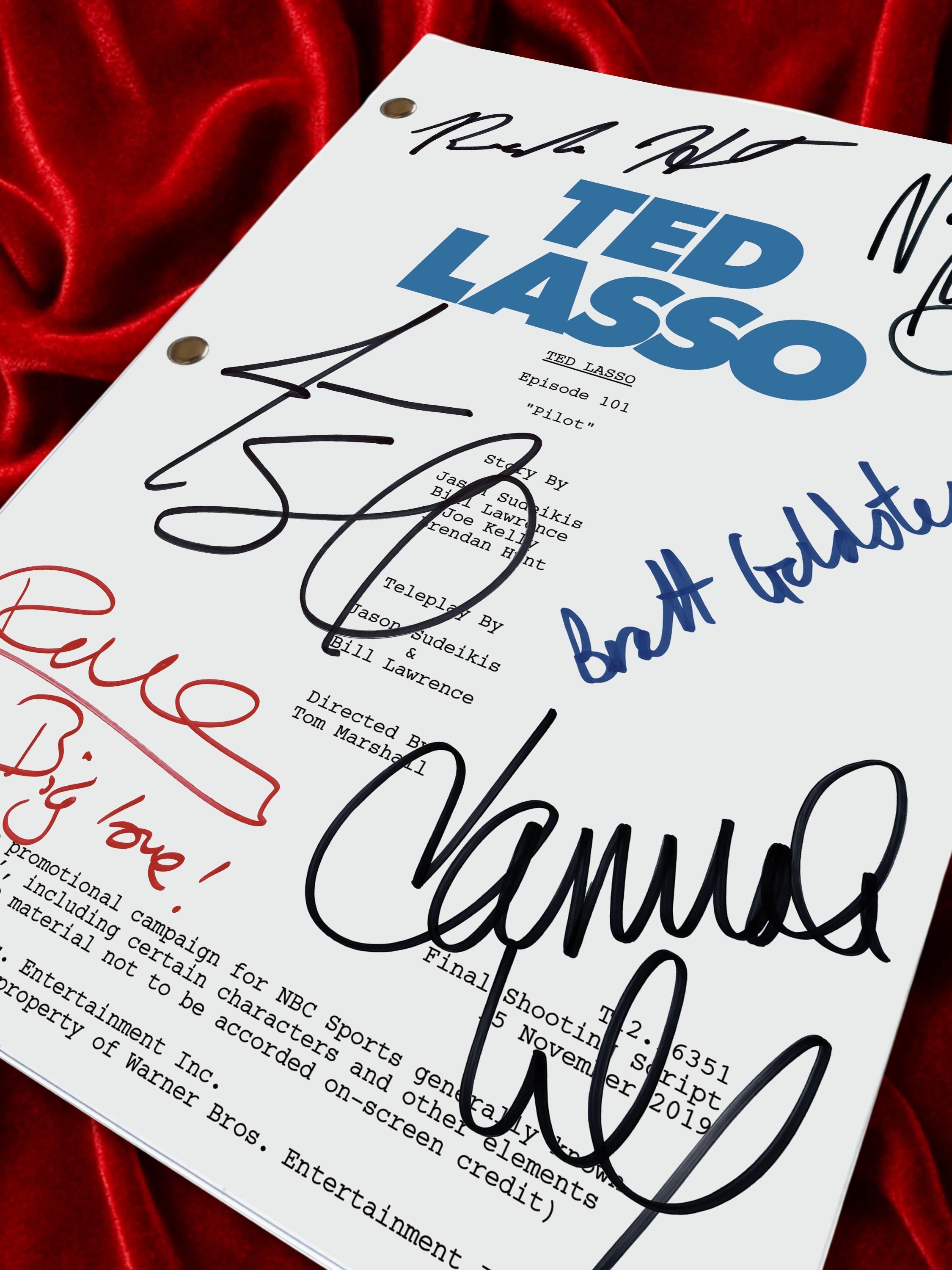 Ted Lasso, Signed TV Pilot Script, Full Screenplay Reproduction + Cast Autographs, AFC Richmond, Ted Lasso Merch