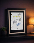 Sinners, Signed Movie Script, Full Screenplay Framed Reproduction + Cast Autographs, Sinners Merch, Movie Props, Wall Art
