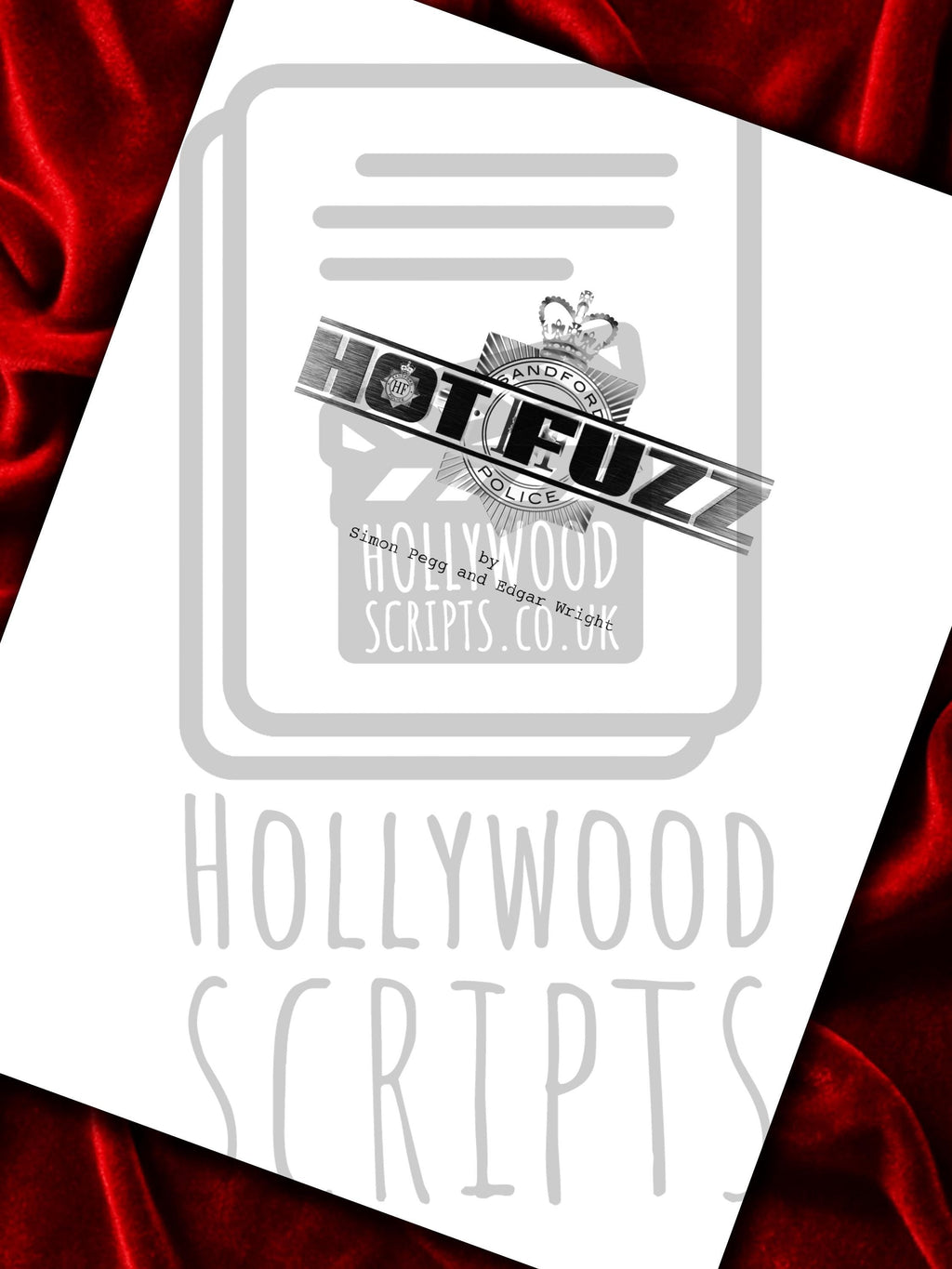 Hot Fuzz, Signed Movie Script, Full Screenplay Framed Reproduction, Greater Good, Sandford + Cast Autographs