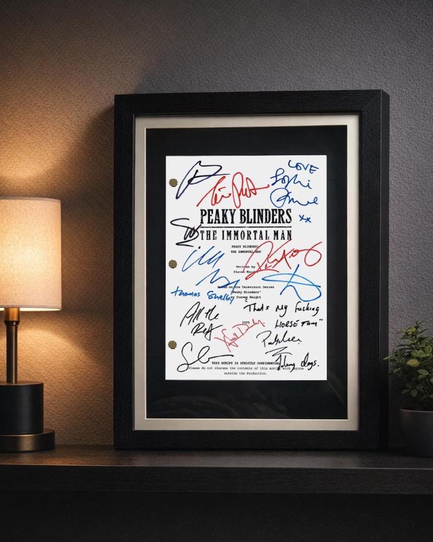 Peaky Blinders The Immortal Man, Signed Movie Script, Full Screenplay Reproduction + Cast Autographs