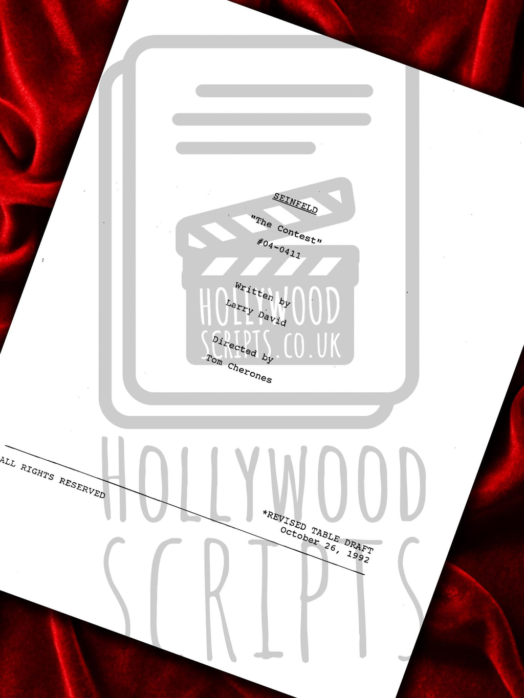 Seinfeld, Signed TV Script, The Contest, Full Screenplay Framed Reproduction + Cast Autographs