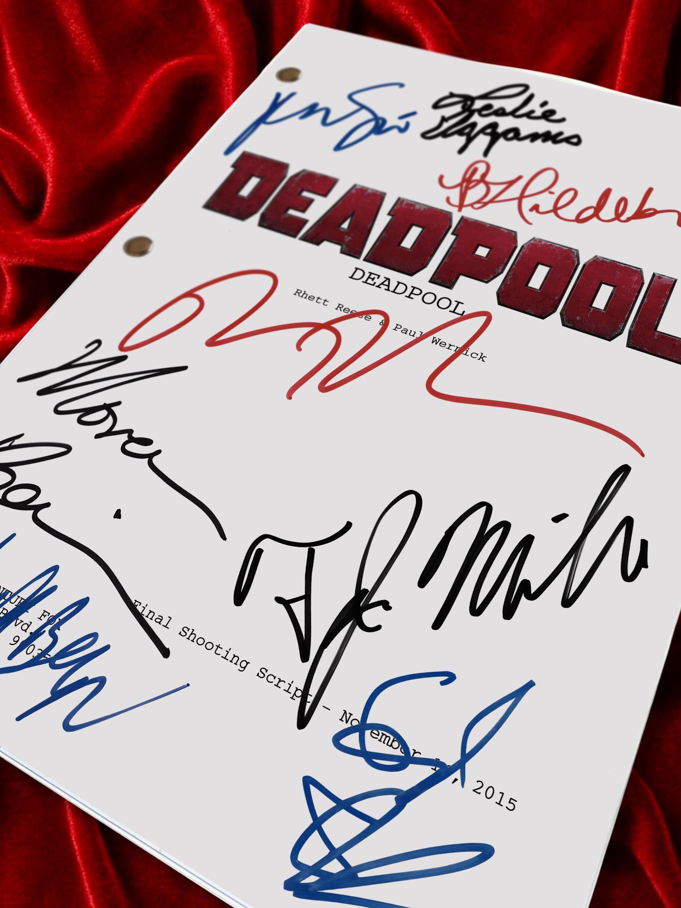 Deadpool, Signed Movie Script, Full Screenplay Reproduction + Cast Autographs