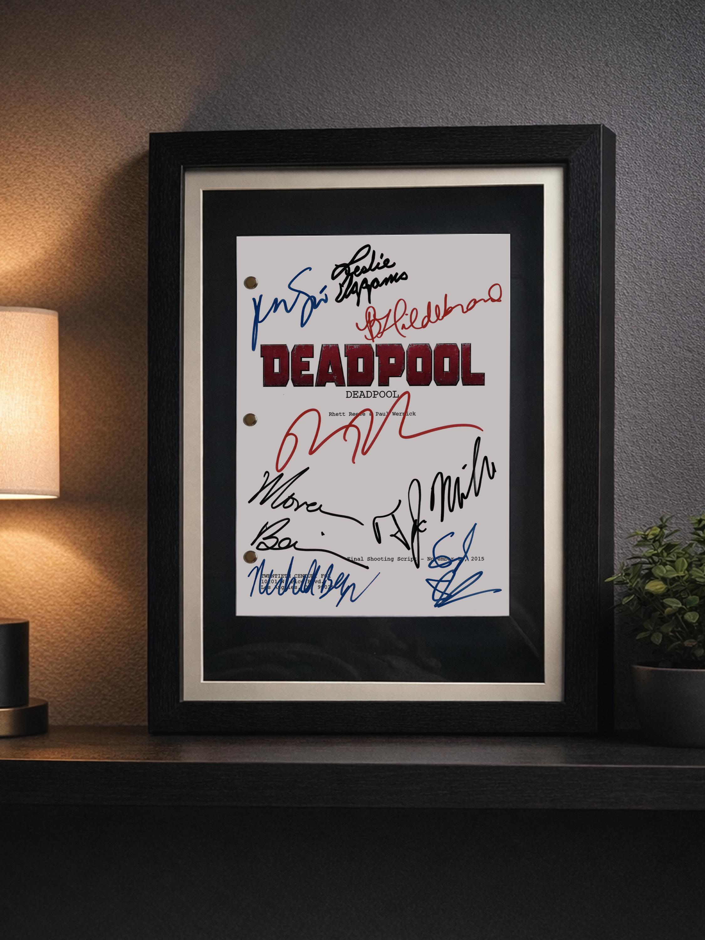 Deadpool, Signed Movie Script, Full Screenplay Reproduction + Cast Autographs