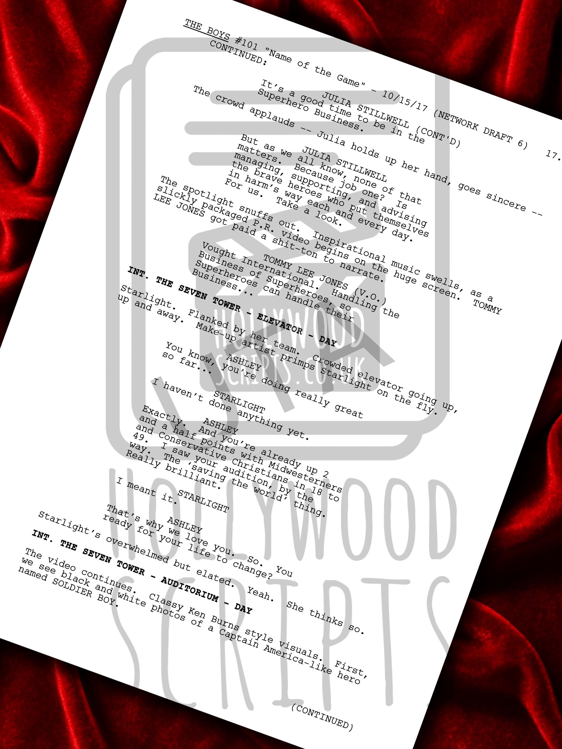 The Boys, Signed TV Pilot Script, Full Screenplay Framed Reproduction + Cast Autographs, Movie Props, Invincible, Gen V, Misfits