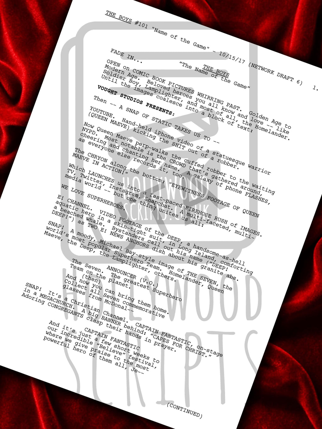 The Boys, Signed TV Pilot Script, Full Screenplay Framed Reproduction + Cast Autographs, Movie Props, Invincible, Gen V, Misfits