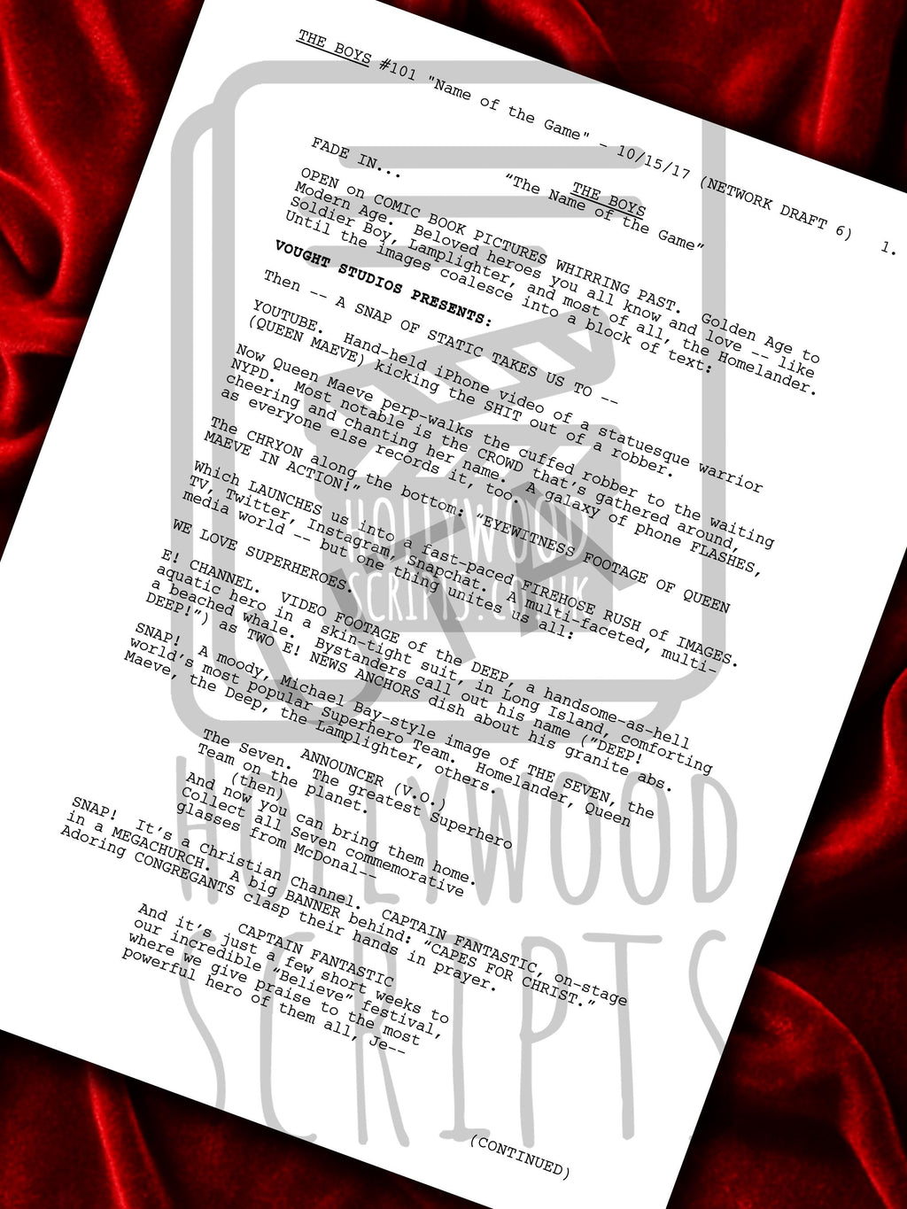 The Boys, Signed TV Pilot Script, Full Screenplay Reproduction + Cast Autographs, Movie Props, Invincible, Gen V, Misfits
