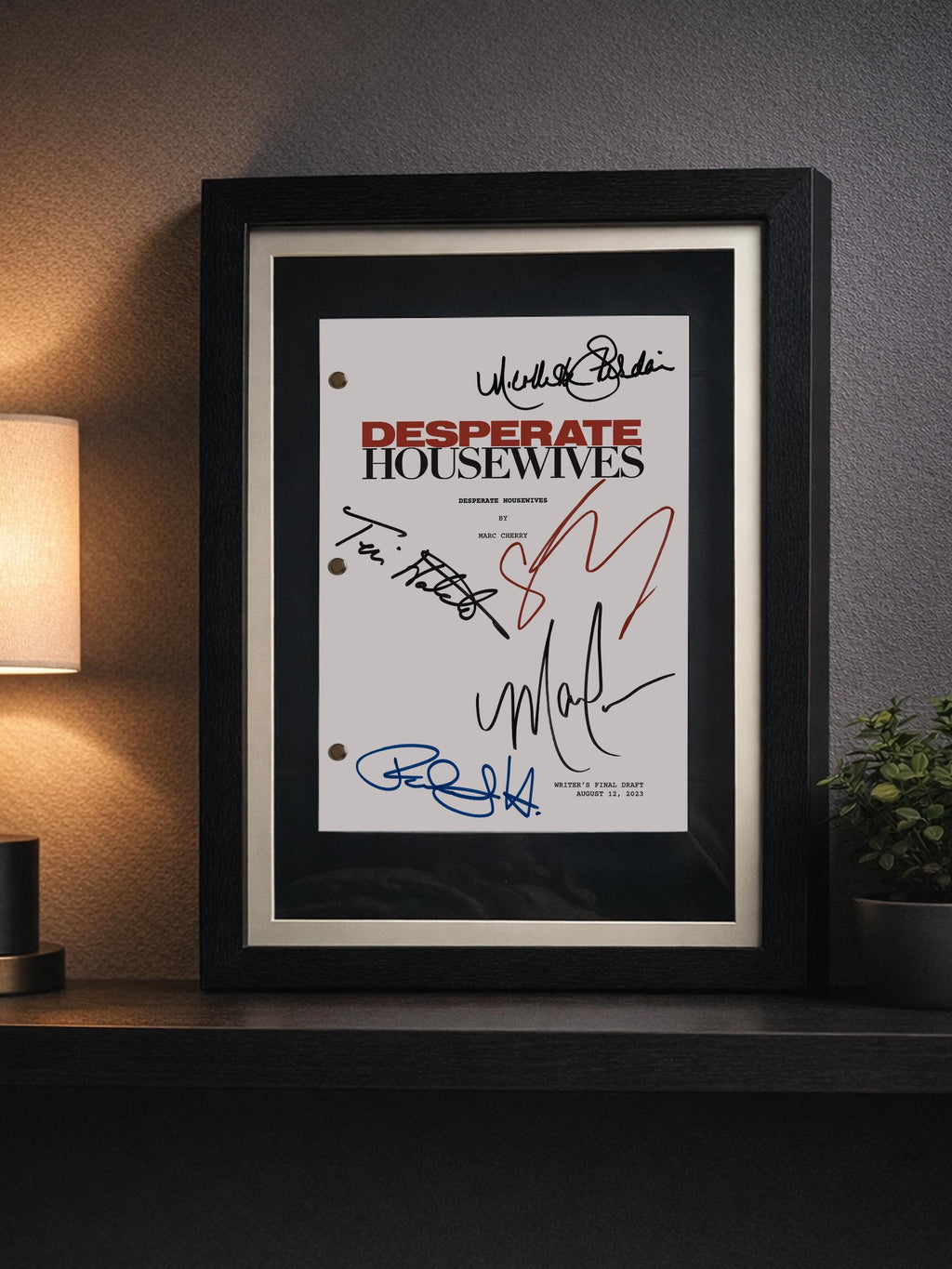 Desperate Housewives, Signed Movie Script, Full Screenplay Framed Reproduction + Cast Autographs