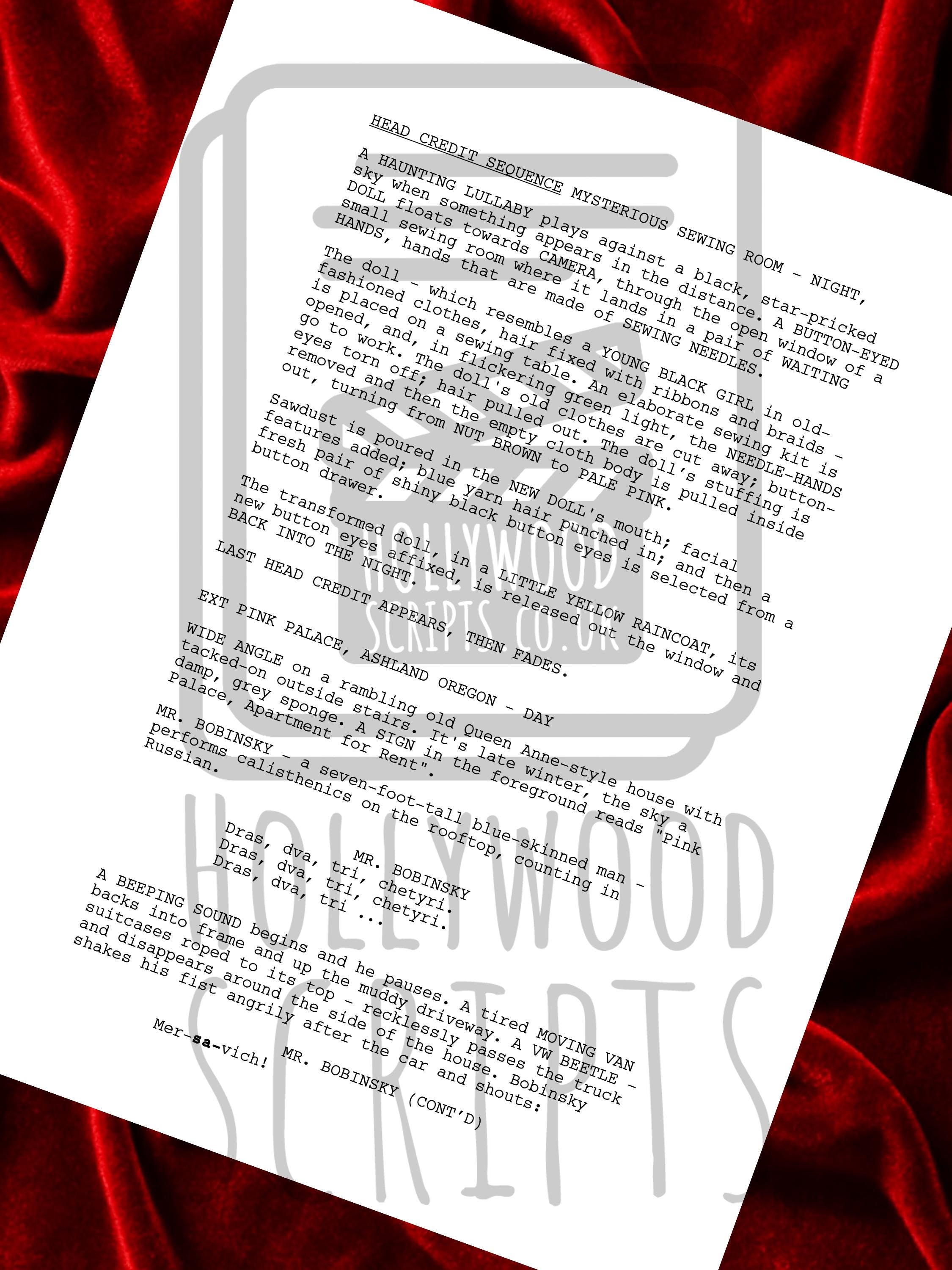 Coraline, Signed Movie Script, Full Screenplay Reproduction + Cast Autographs