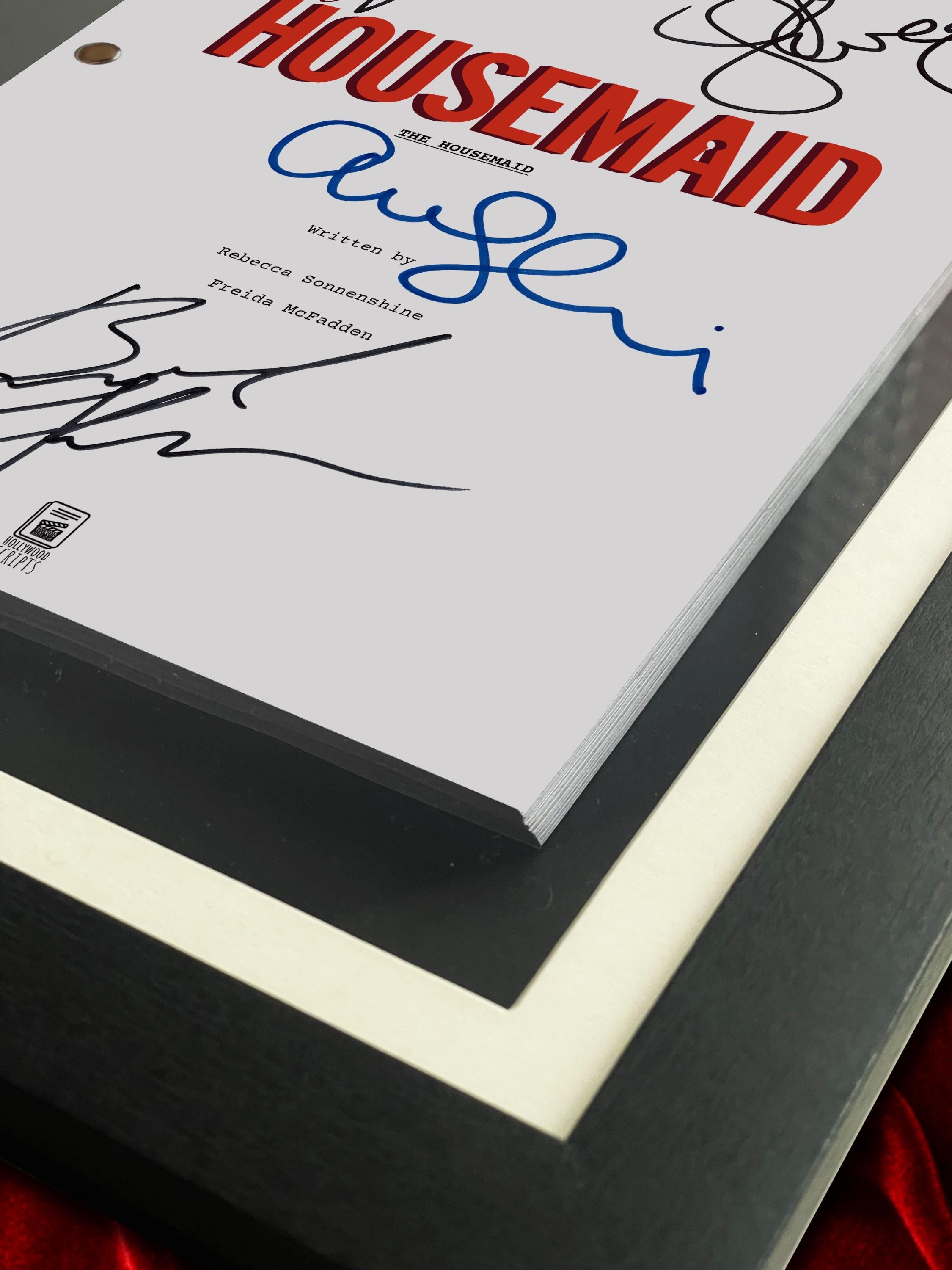 The Housemaid, Signed Movie Script, Full Screenplay Reproduction + Cast Autographs, Sydney Sweeney