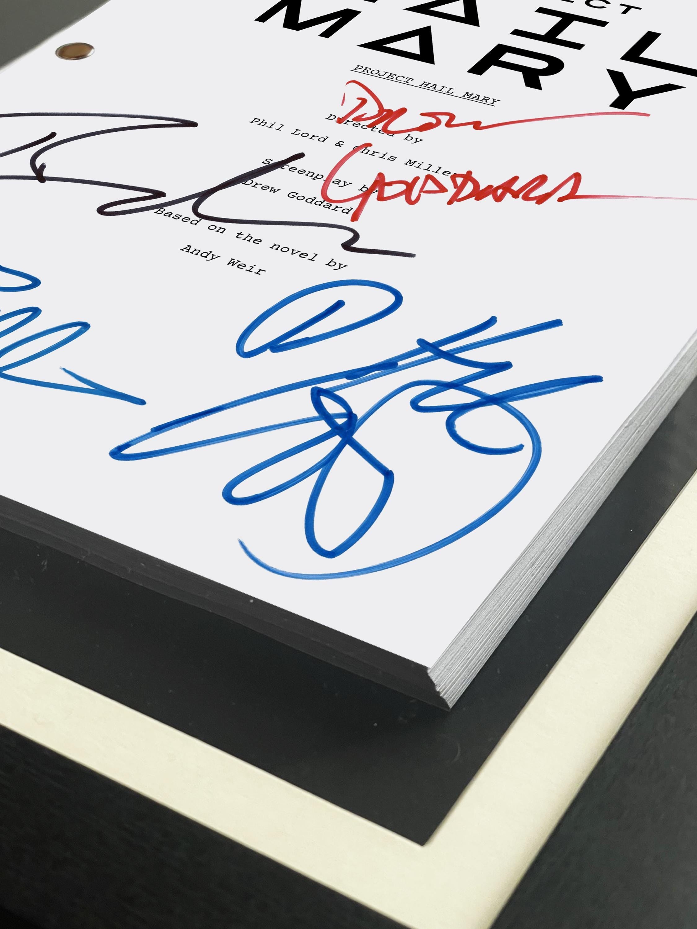 Project Hail Mary Signed Movie Script, Full Screenplay Reproduction, Ryan Gosling, Andy Weir, Movie Memorabilia, Present