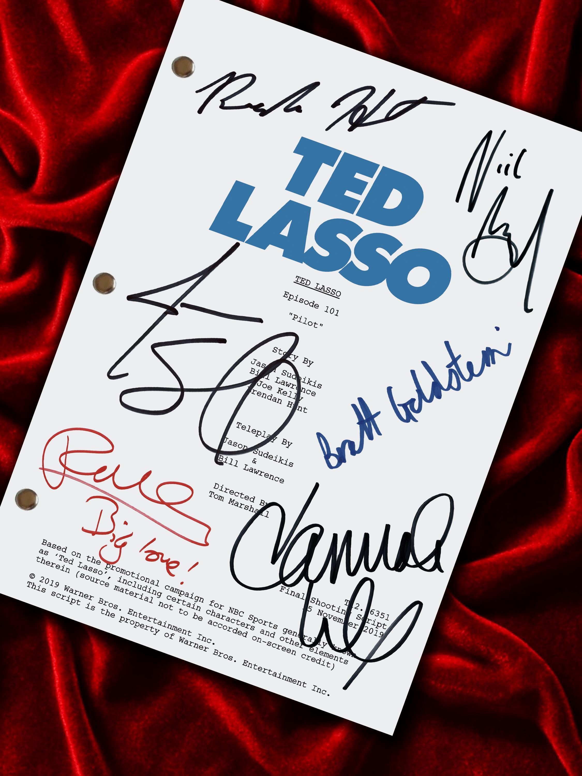 Ted Lasso, Signed TV Pilot Script, Full Screenplay Reproduction + Cast Autographs, AFC Richmond, Ted Lasso Merch