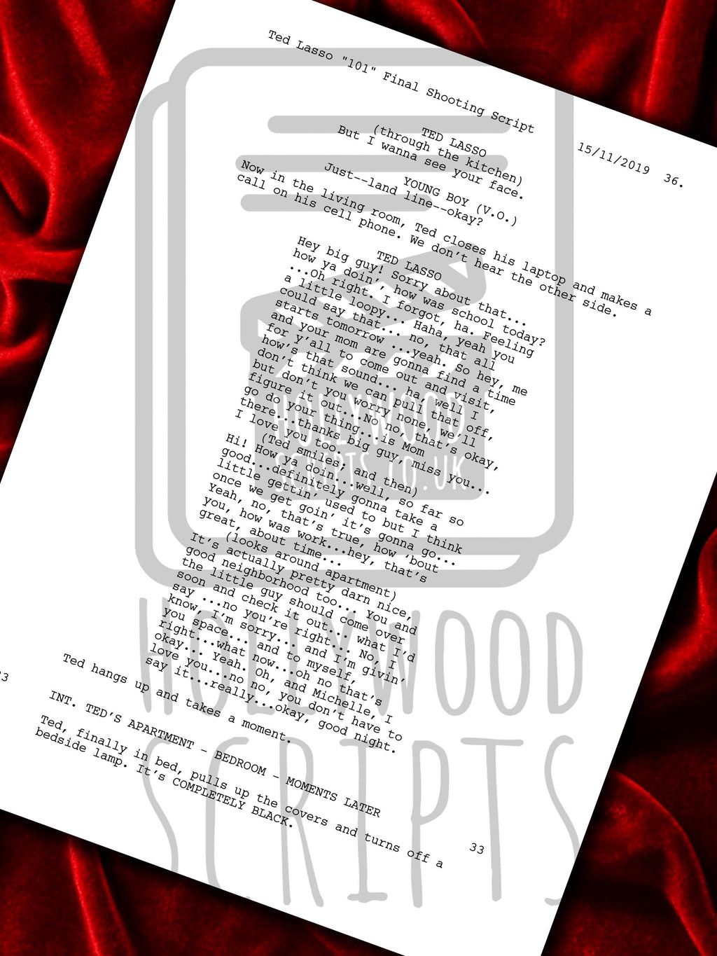 Ted Lasso, Signed TV Pilot Script, Full Screenplay Reproduction + Cast Autographs, AFC Richmond, Ted Lasso Merch