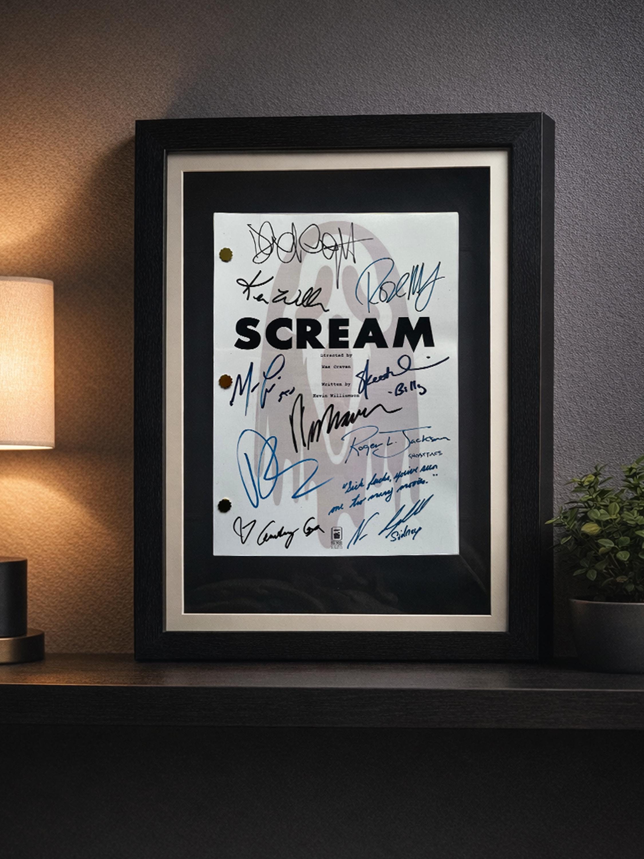 Scream Signed Movie Script, Full Screenplay Reproduction + Cast Autographs, Horror Film Memorabilia