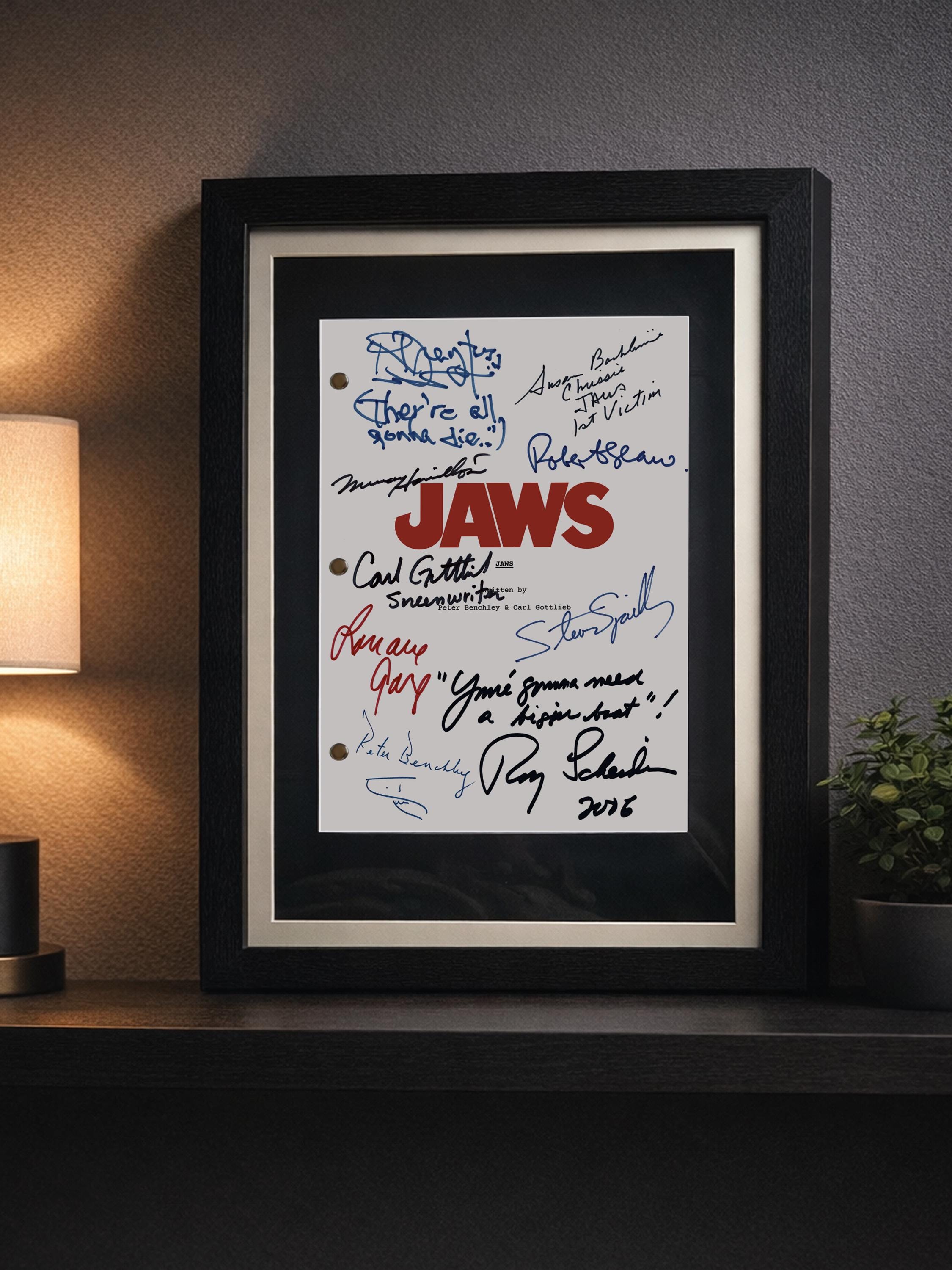 JAWS, Signed Movie Script, Full Screenplay Reproduction, We're Gonna Need Bigger Boat + Cast Autographs
