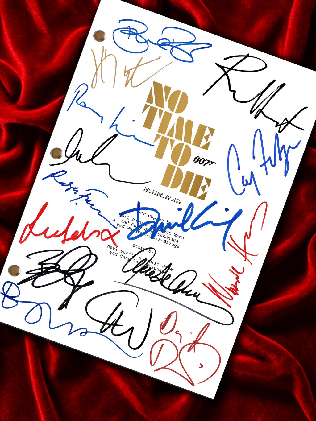 James Bond No Time To Die Signed Movie Script Framed Reproduction