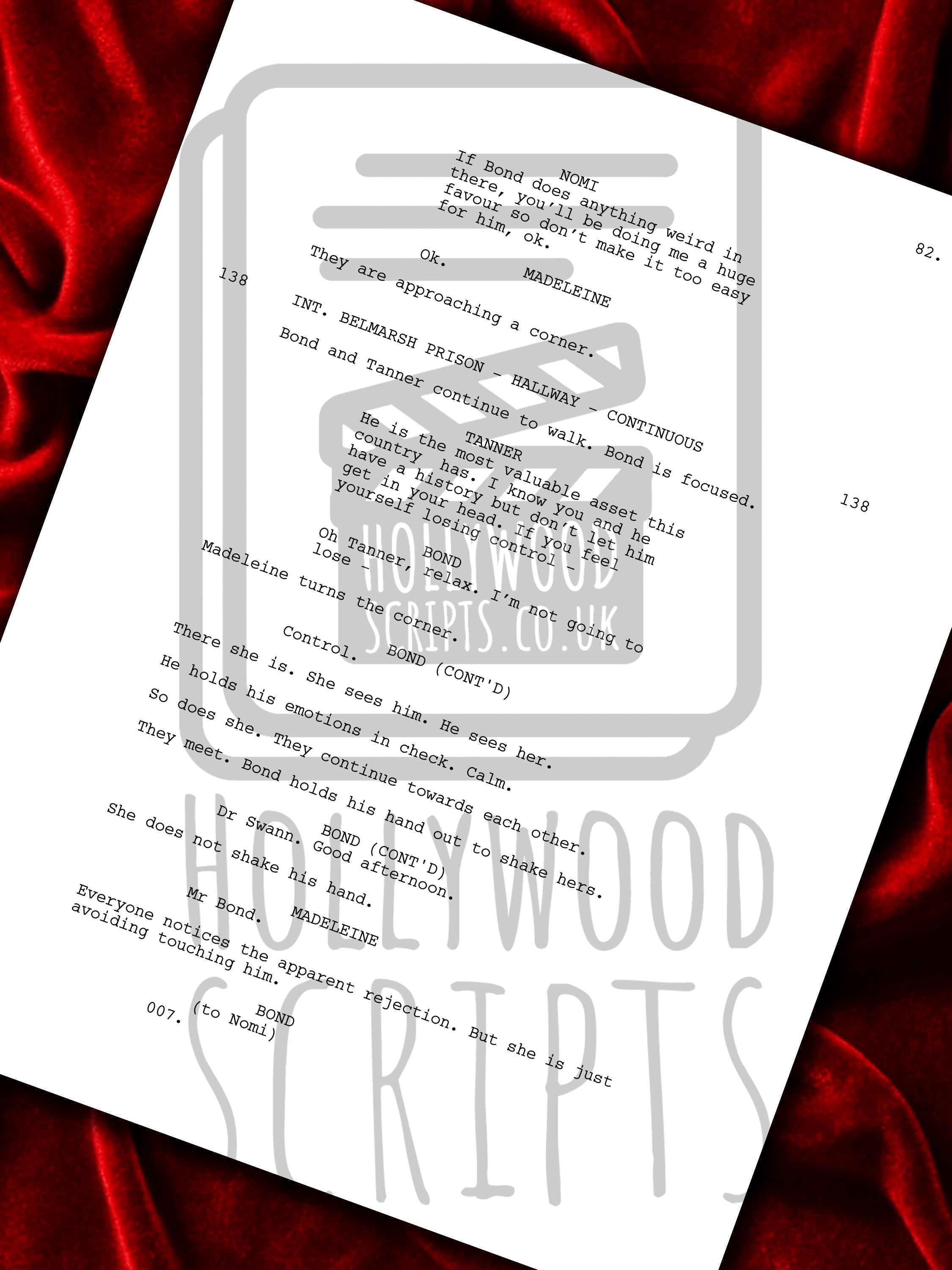James Bond No Time To Die Signed Movie Script Framed Reproduction