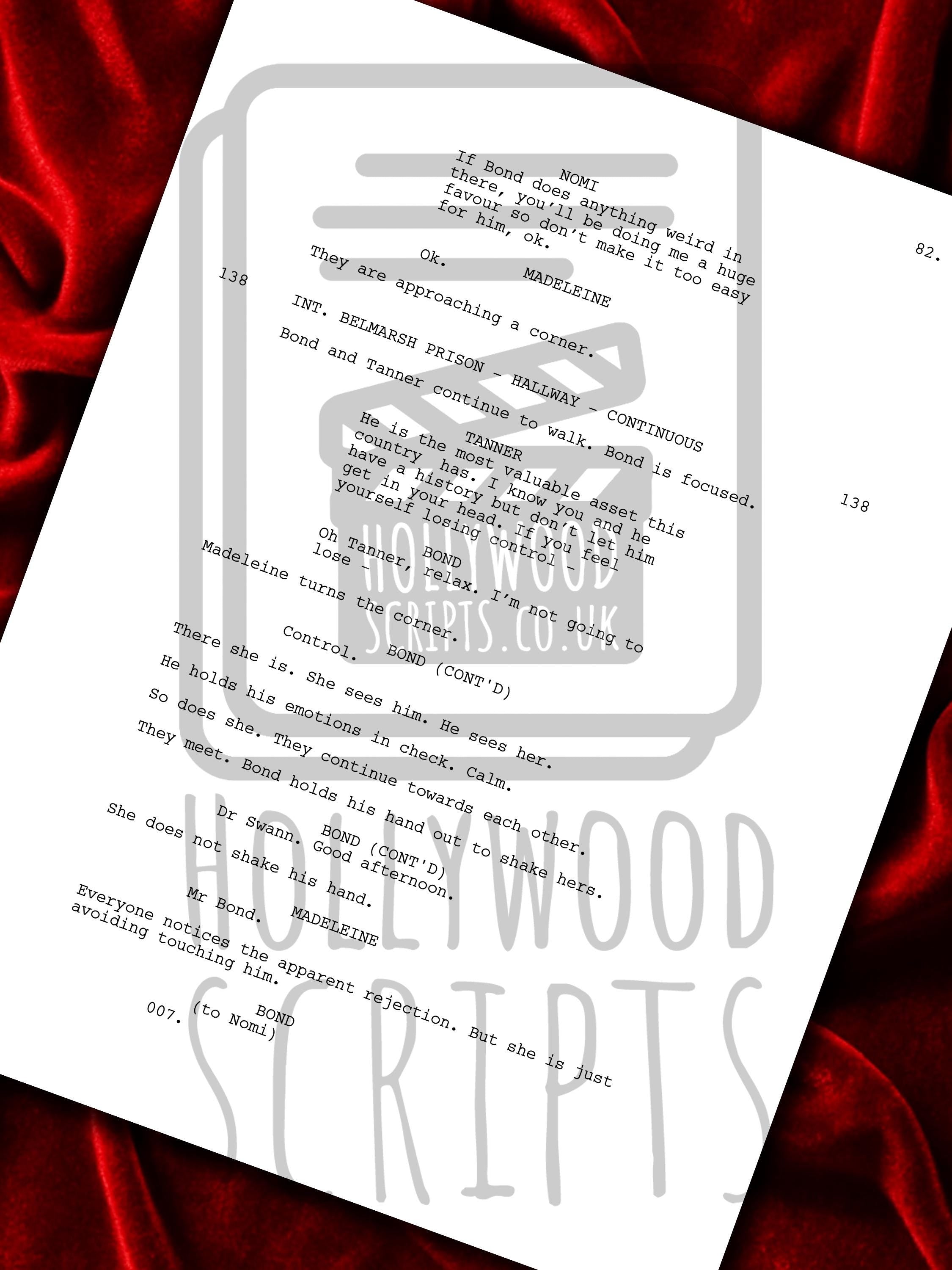 James Bond No Time To Die Signed Movie Script Screenplay Reproduction