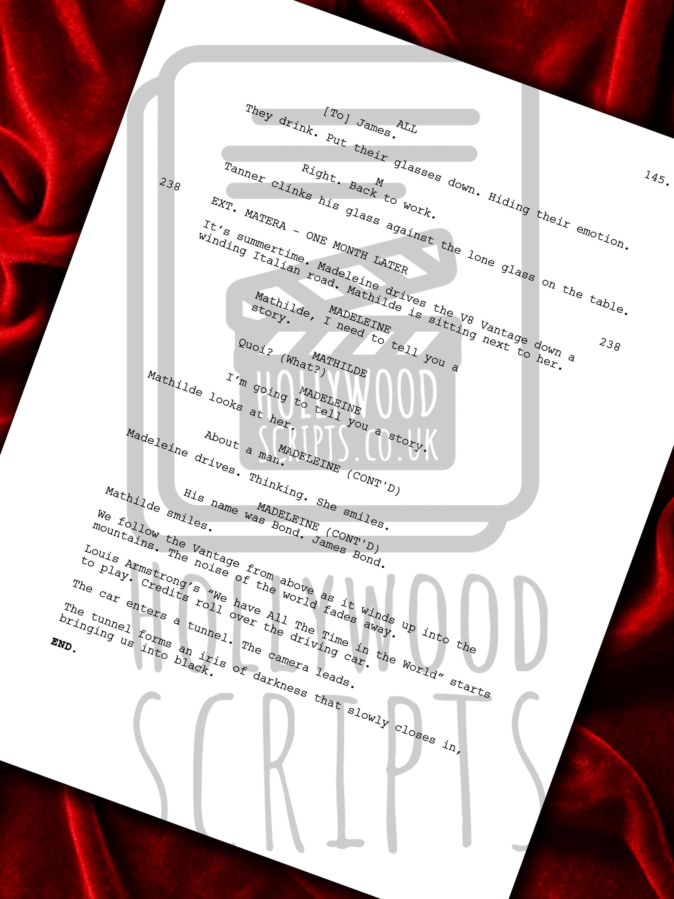 James Bond No Time To Die Signed Movie Script Framed Reproduction
