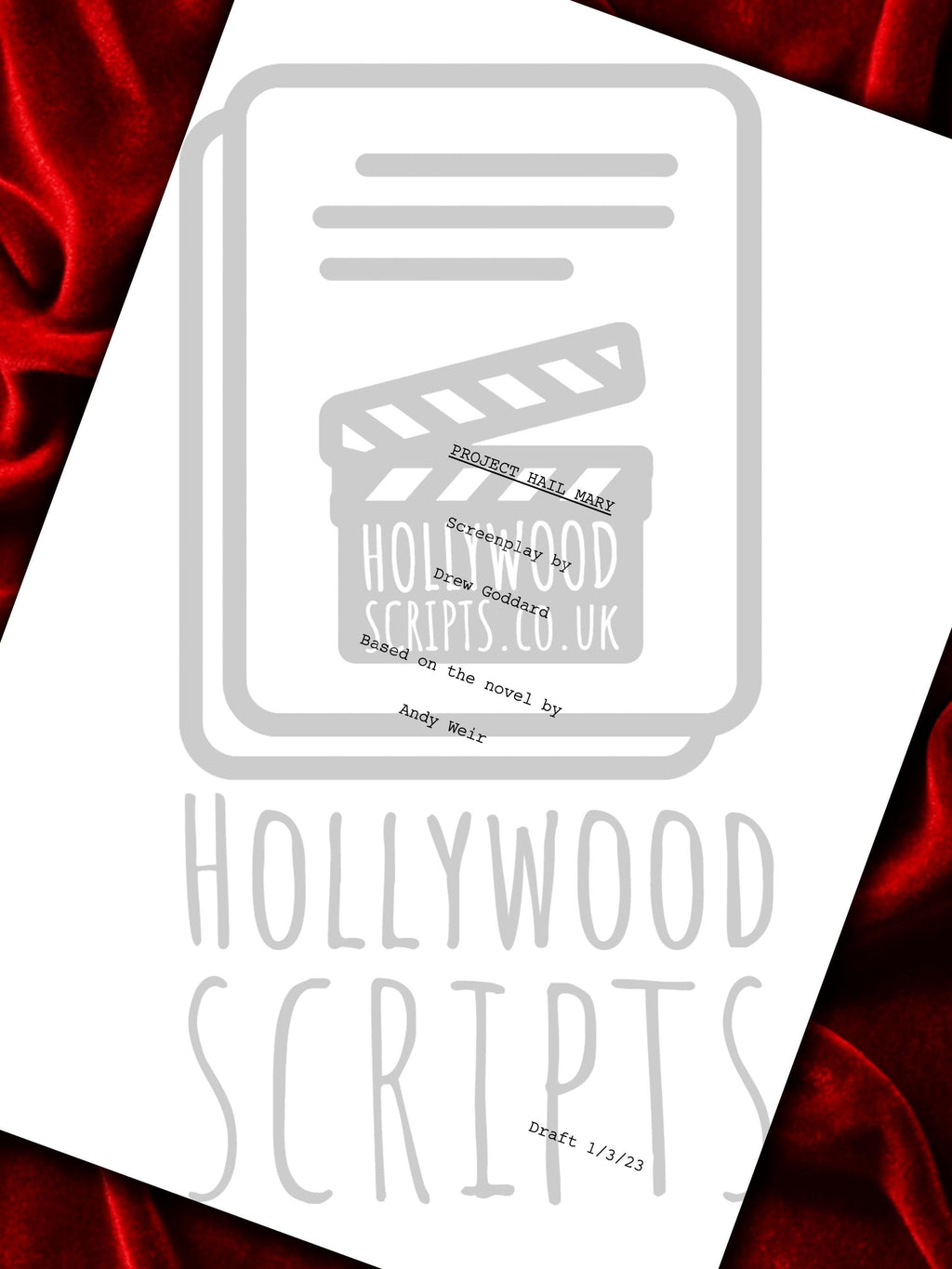 Project Hail Mary Signed Movie Script, Full Screenplay Reproduction, Ryan Gosling, Andy Weir, Movie Memorabilia, Present