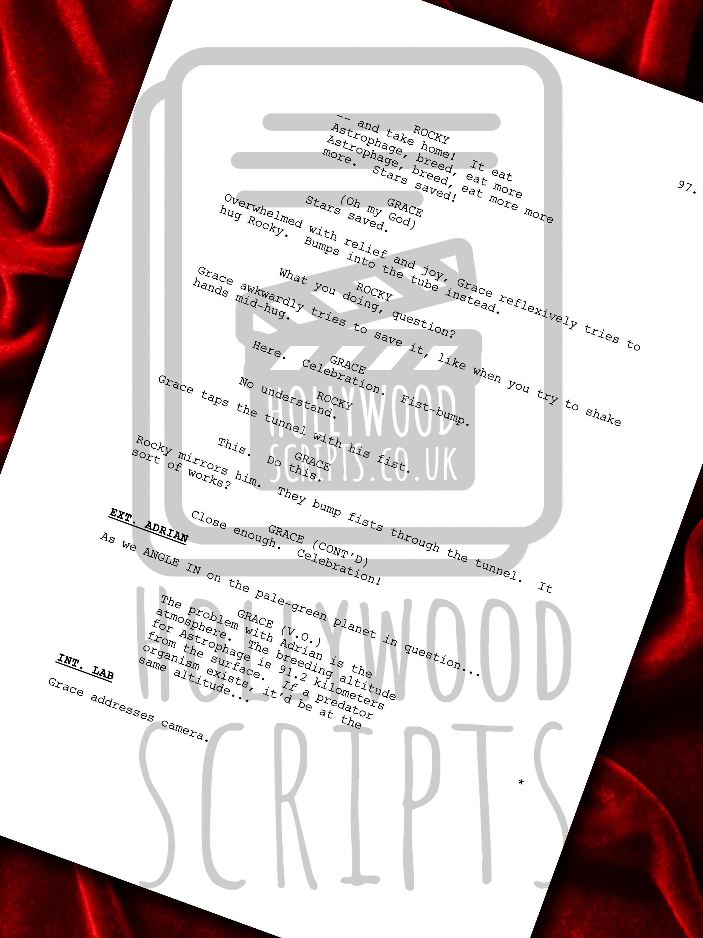 Project Hail Mary Signed Movie Script, Full Screenplay Reproduction, Ryan Gosling, Andy Weir, Movie Memorabilia, Present