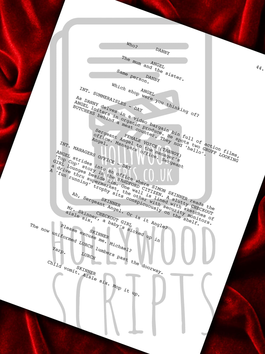 Hot Fuzz, Signed Movie Script, Full Screenplay Framed Reproduction, Greater Good, Sandford + Cast Autographs