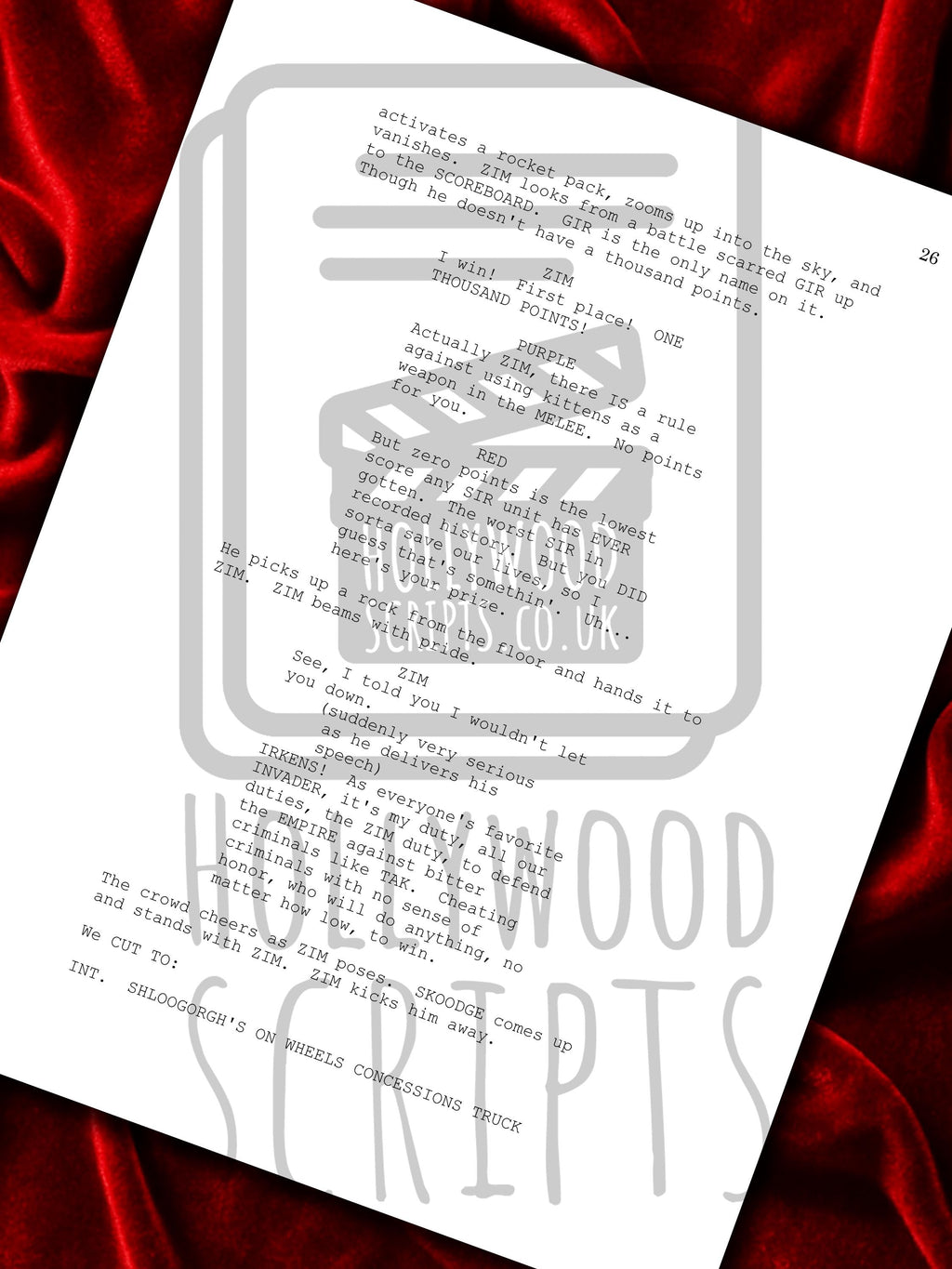Invader Zim, Signed TV Pilot Script, Full Screenplay Framed Reproduction, Dib Membrane + Cast Autographs
