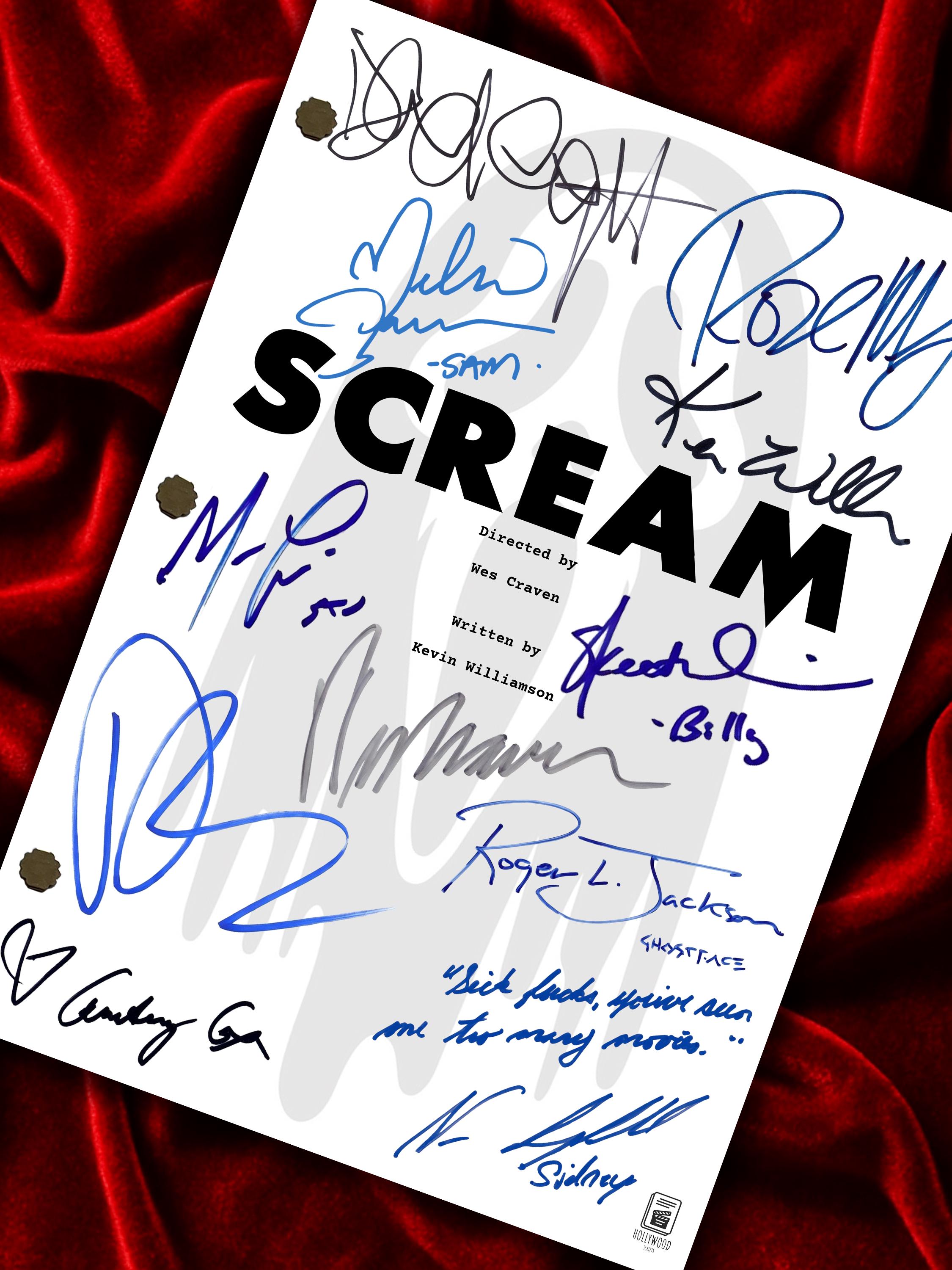 SCREAM Signed Movie Script, Full Screenplay Reproduction + Cast Autographs