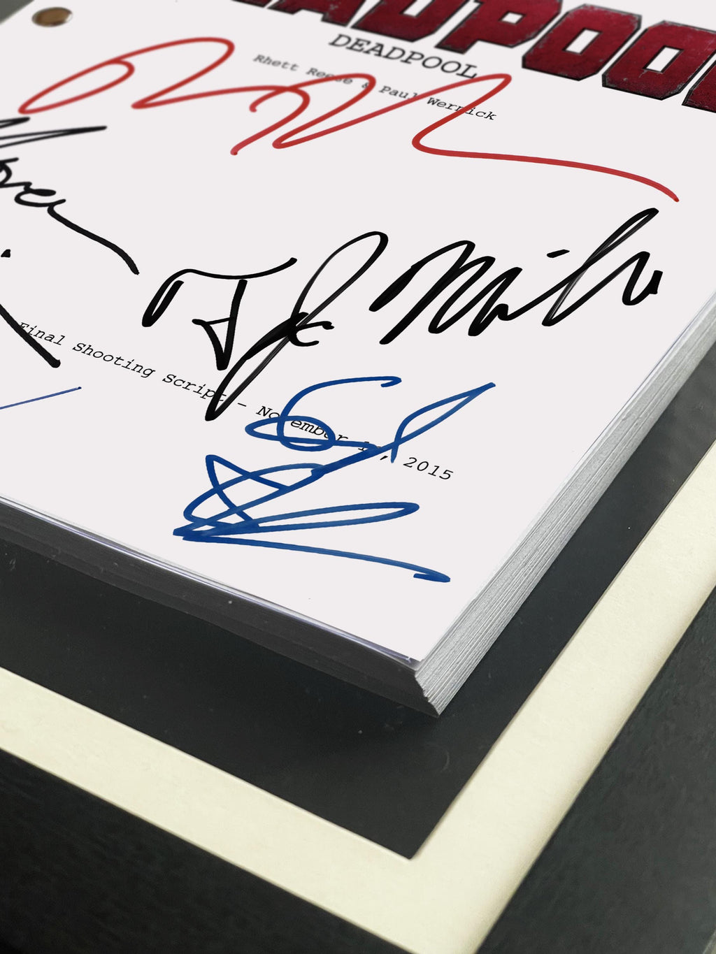 Deadpool, Signed Movie Script, Full Screenplay Reproduction + Cast Autographs