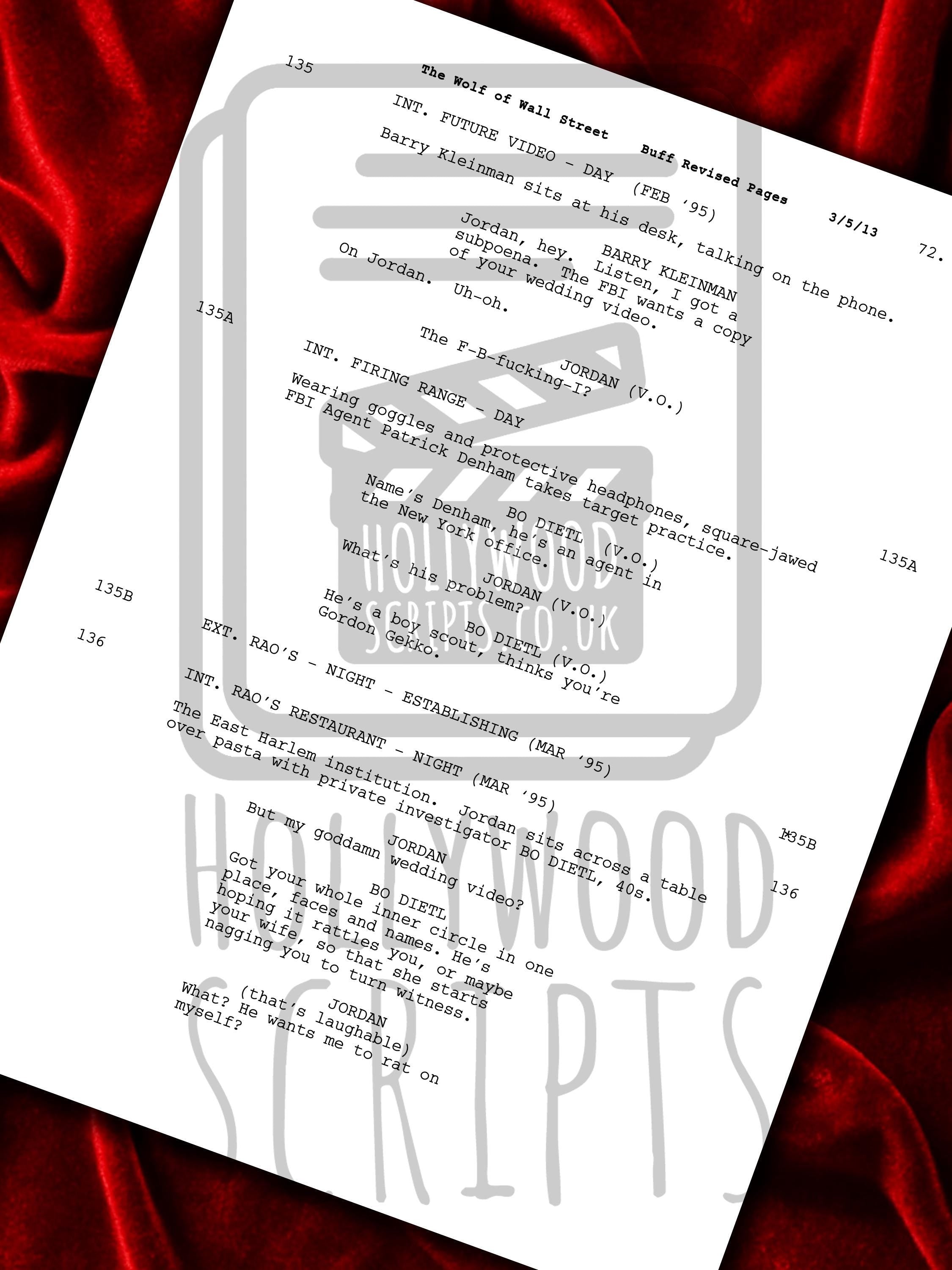 The Wolf Of Wall Street, Signed Movie Script & Cast Autographs Reproduction Full Screenplay