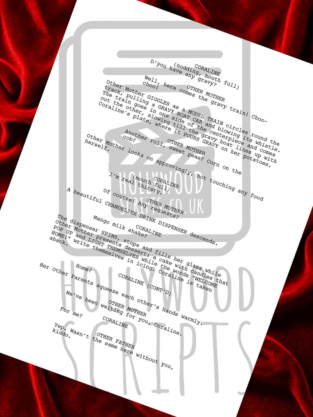 Coraline, Signed Signed Movie Script, Full Screenplay Reproduction, Corpse Bride, Good Omens + Cast Autographs