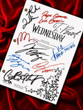 Wednesday, Signed TV Pilot Script, Full Screenplay Framed Reproduction + Cast Autographs